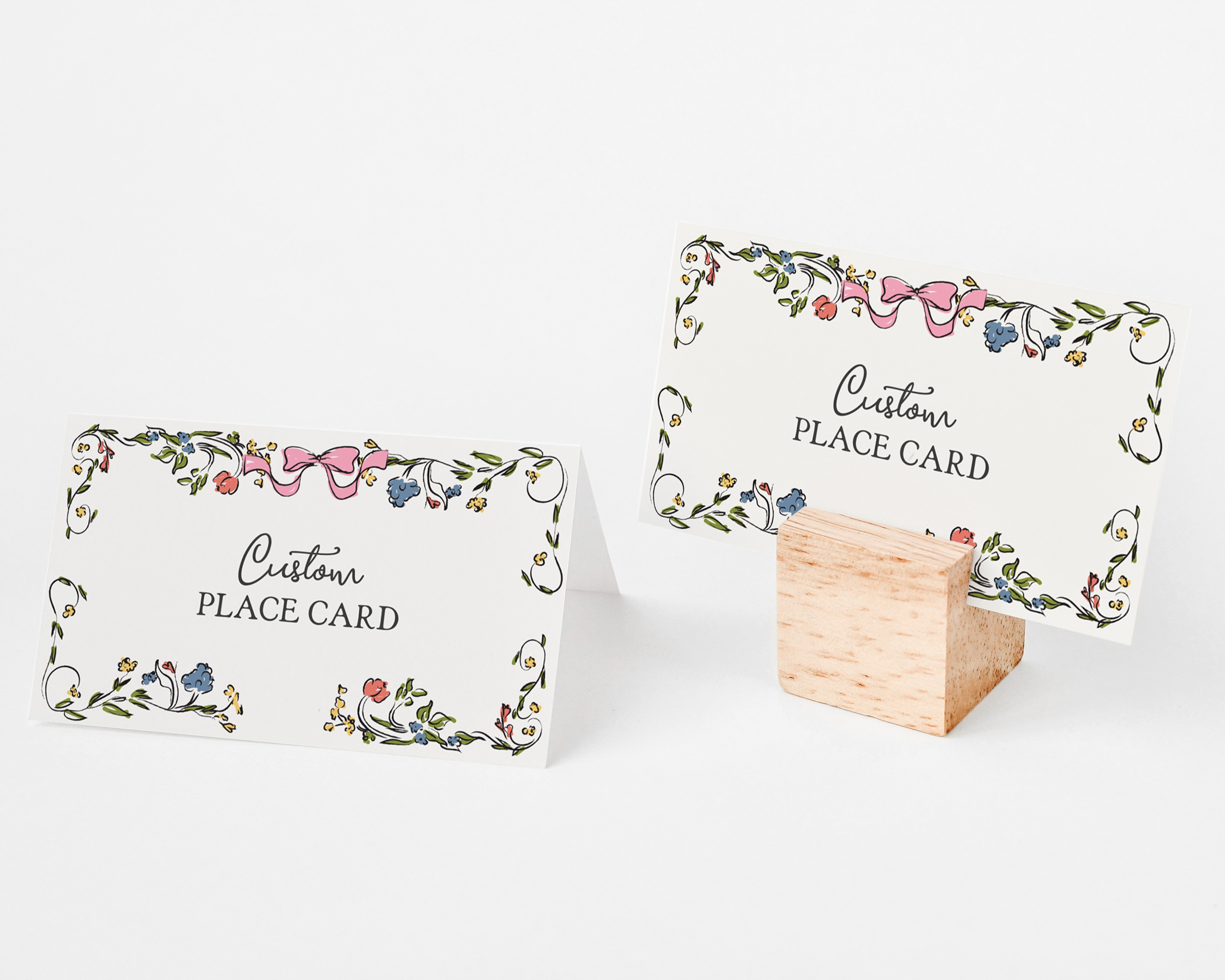 whimsical floral - place cards design preview
