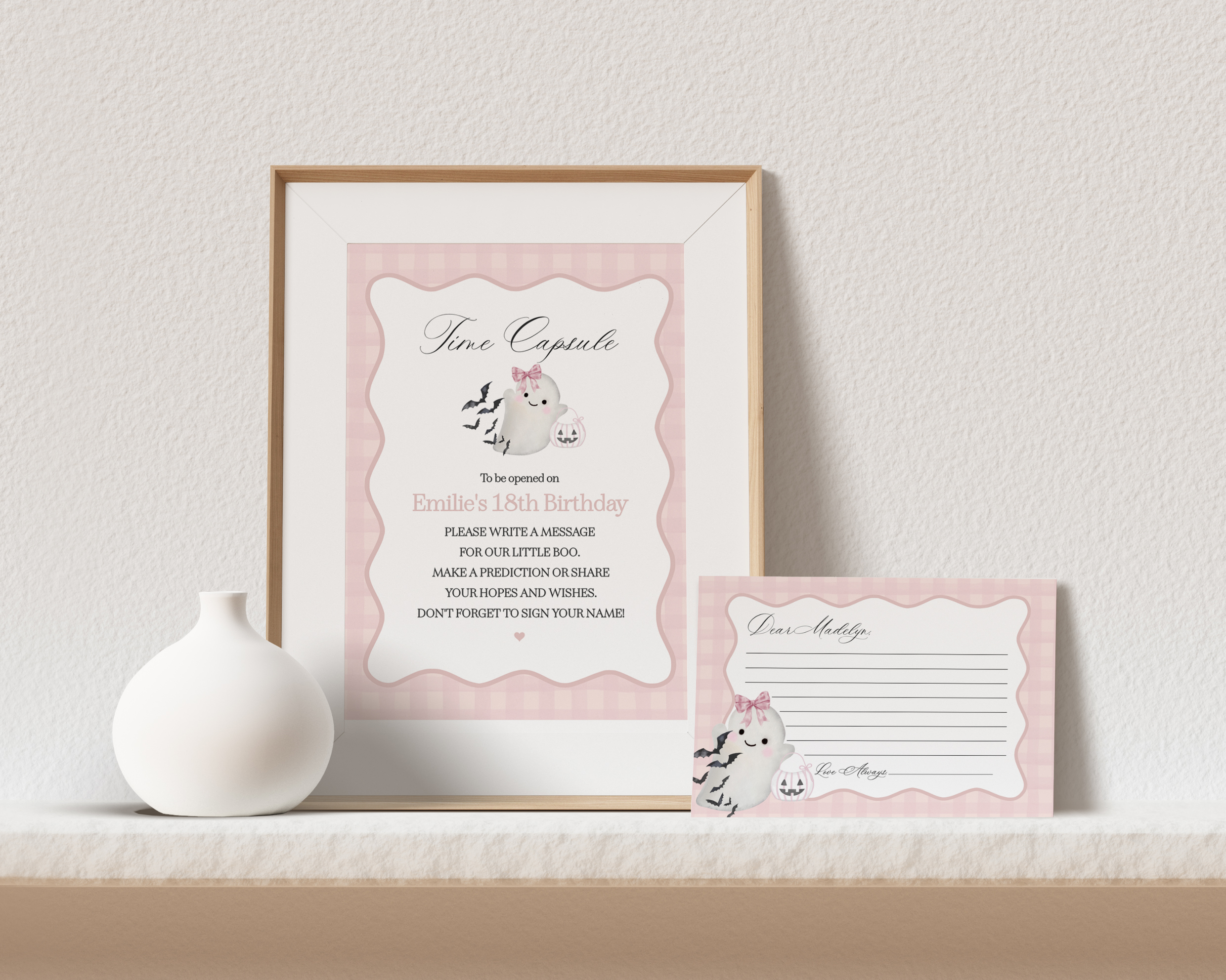 pink preppy halloween - time capsule design preview