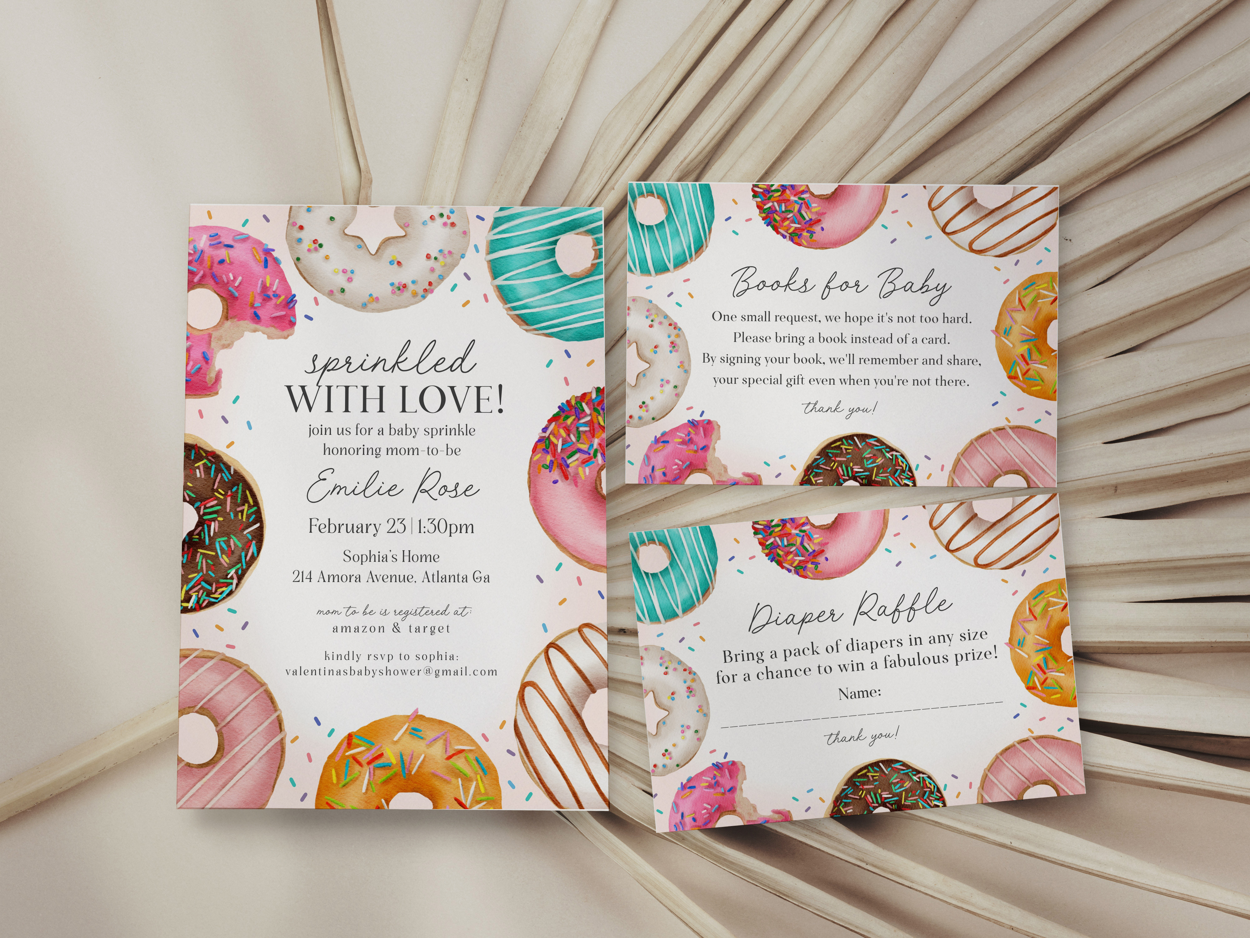 donut - baby sprinkle invite design preview