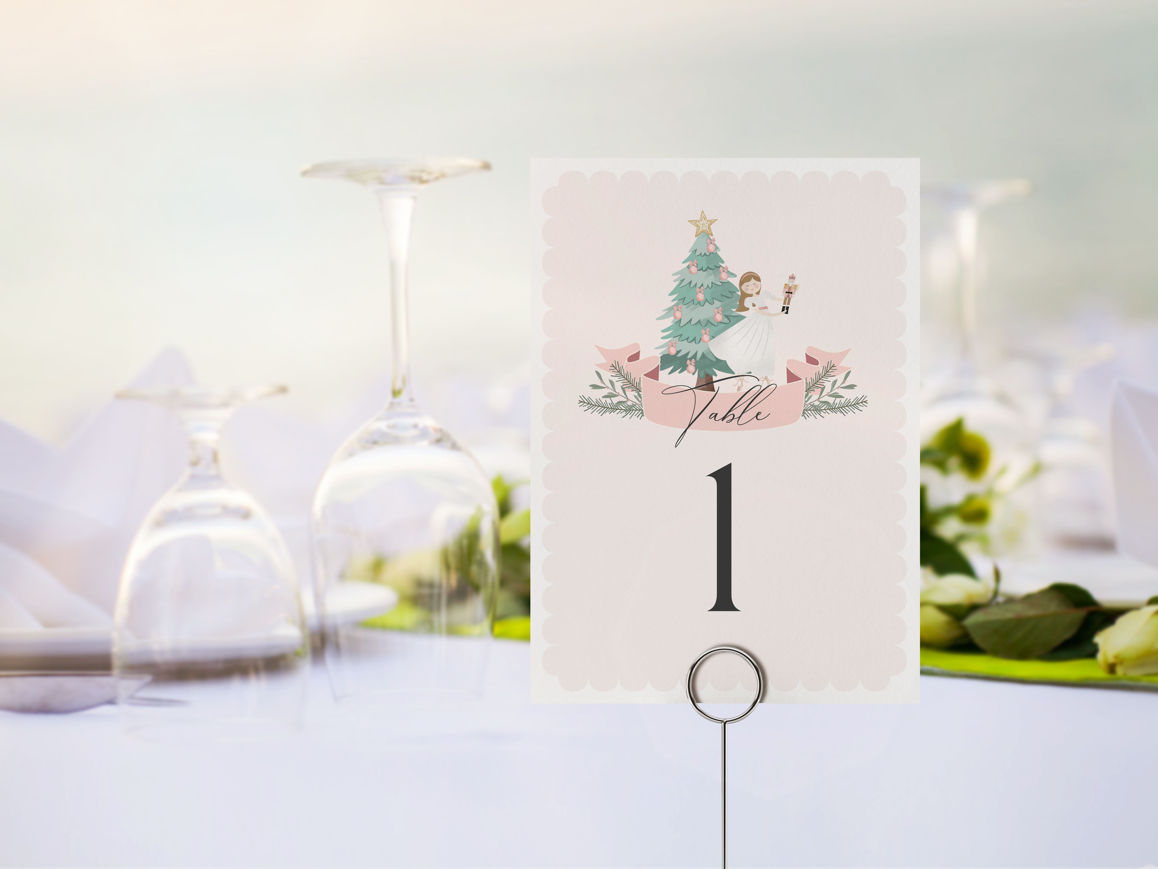 pastel nutcracker - table numbers design preview