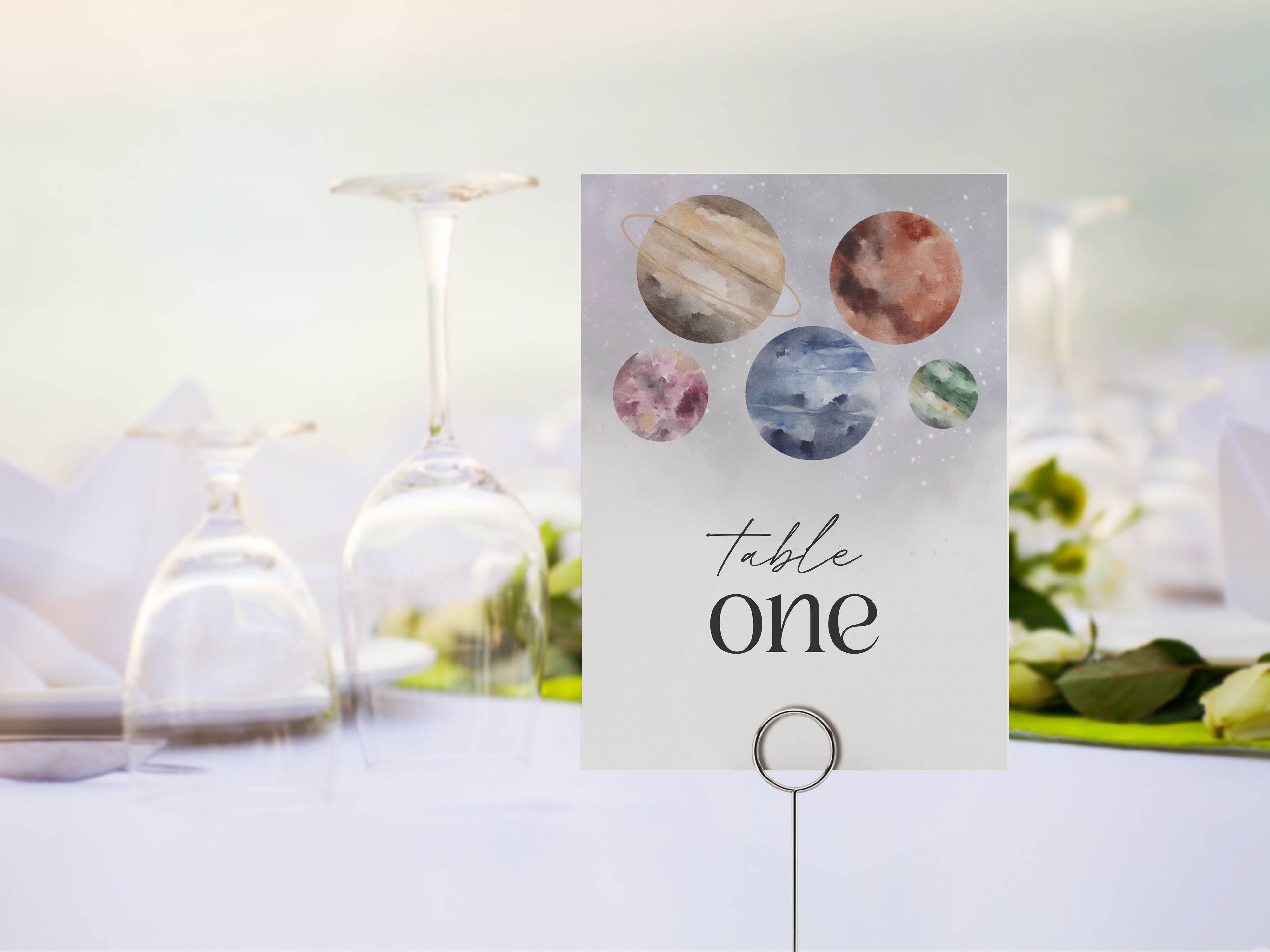 outer space - table numbers design preview