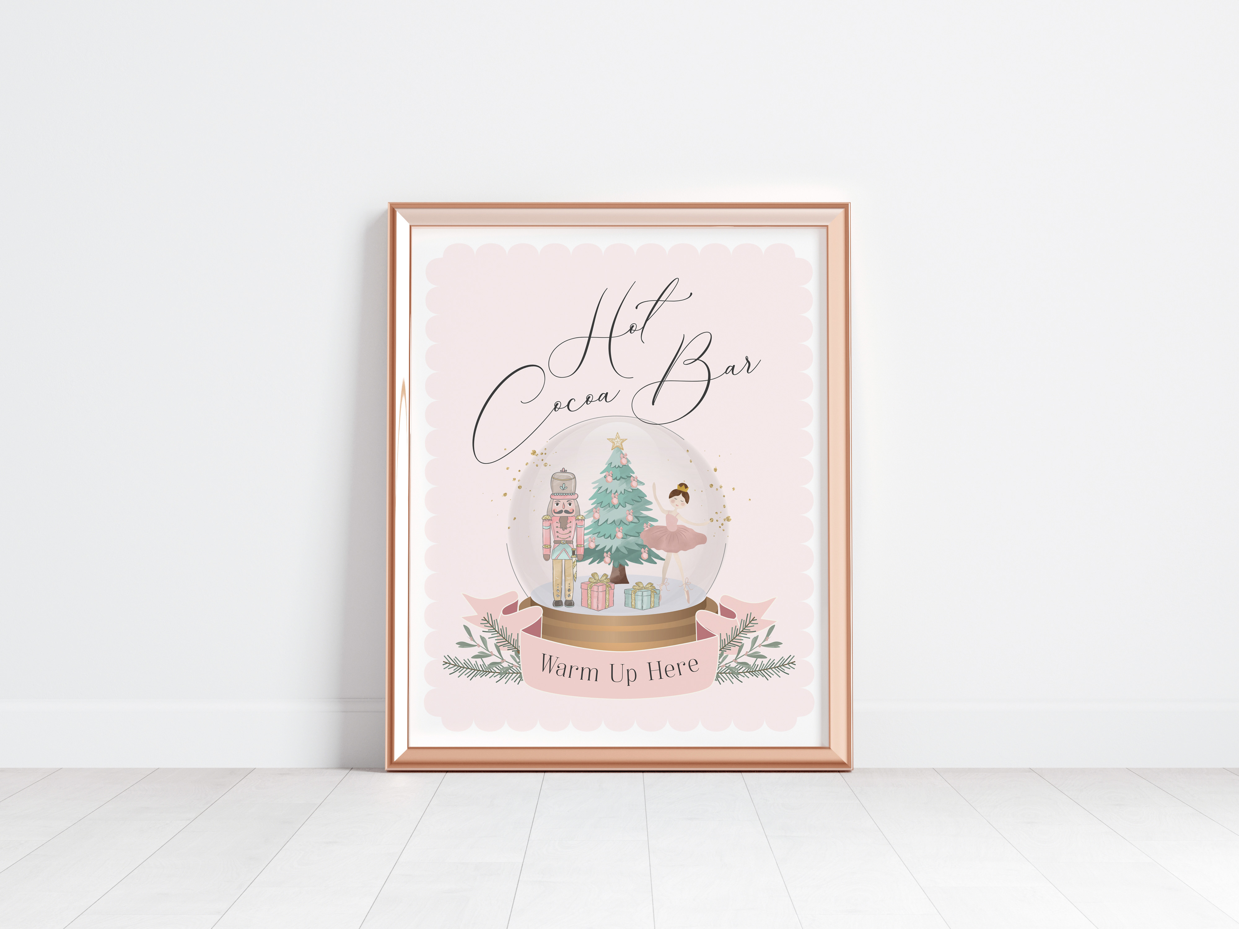 pastel nutcracker - hot cocoa bar sign design preview