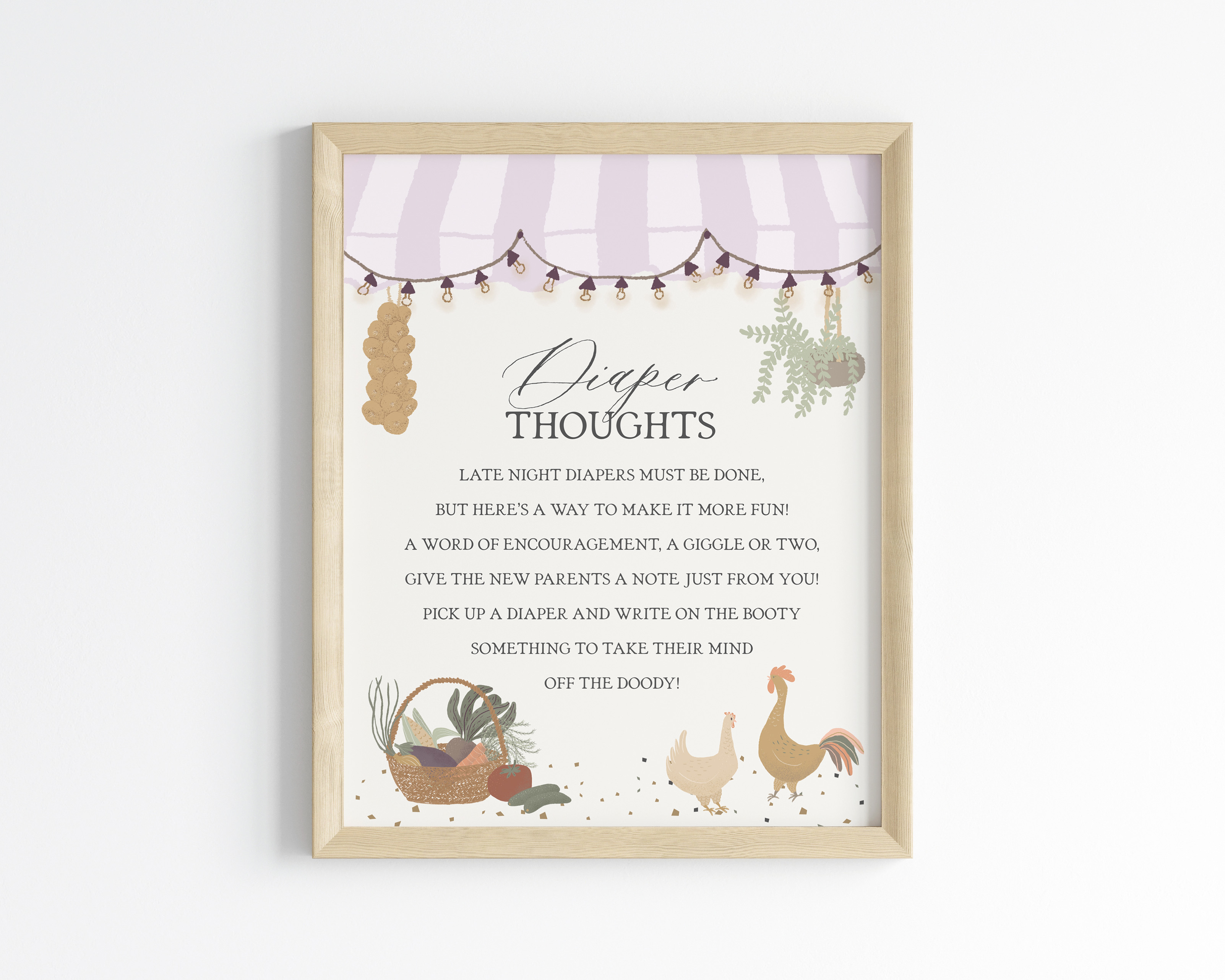 pink farmers market - diaper thoughts design preview