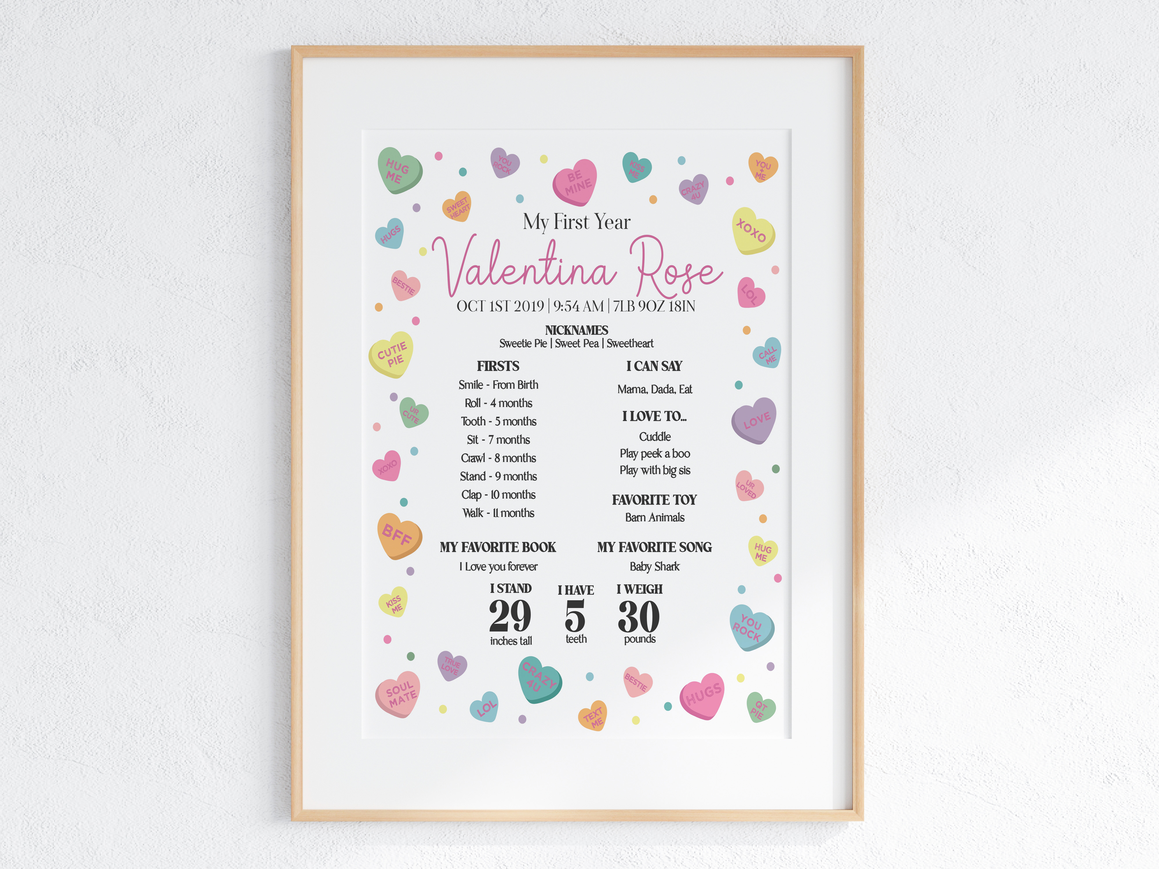 sweetheart candy - my first year design preview