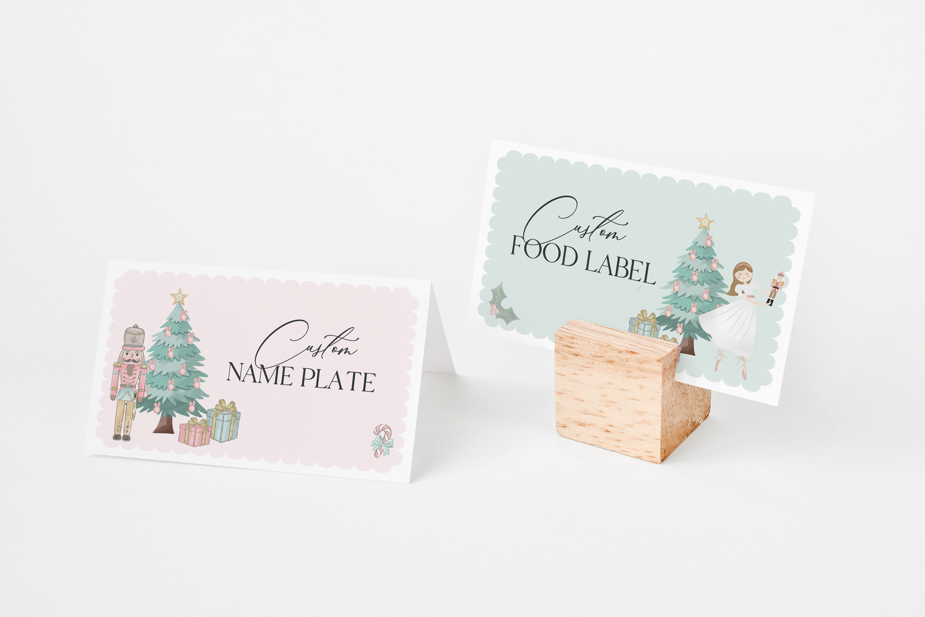 pastel nutcracker - place cards design preview