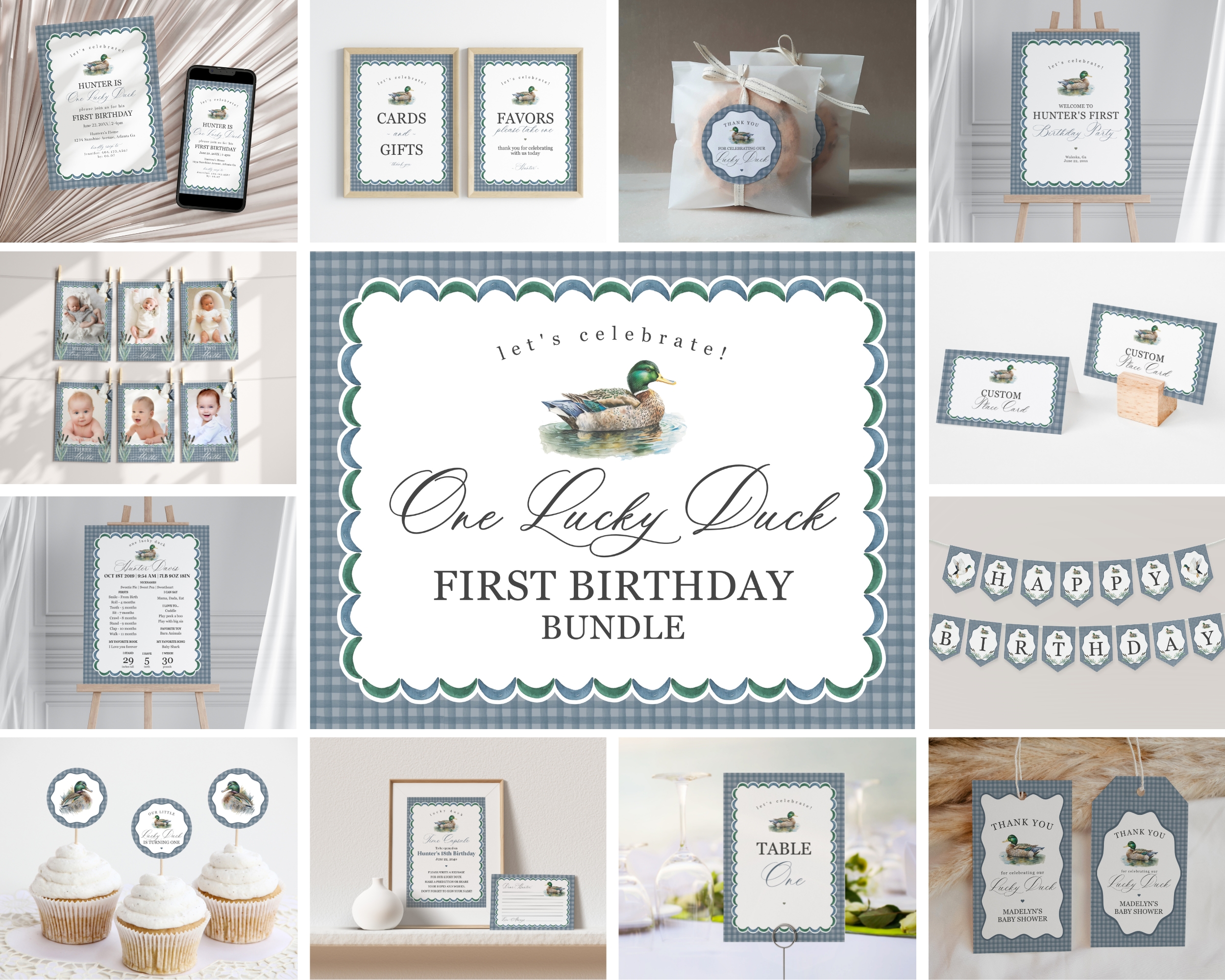 mallard - first birthday bundle design preview