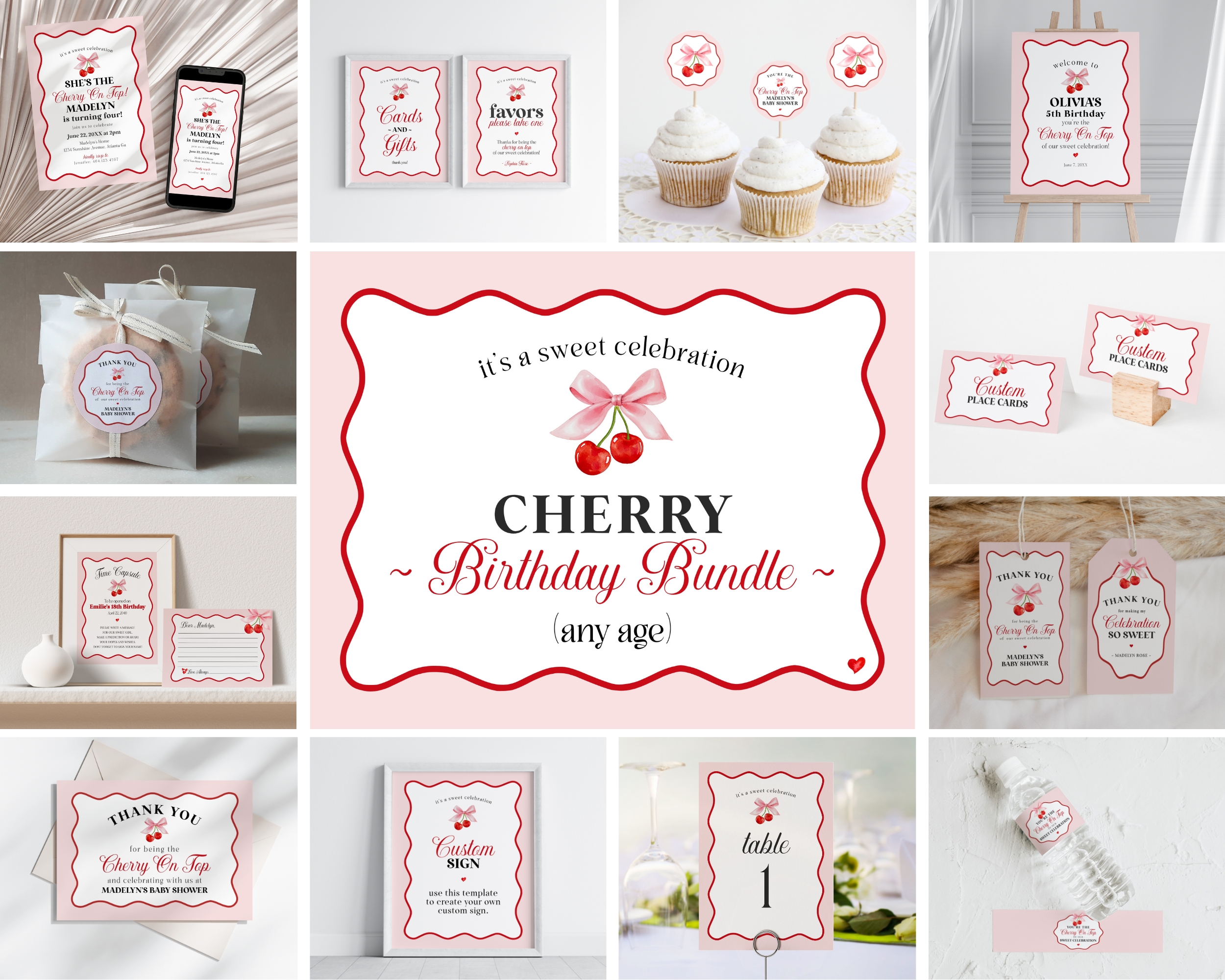 cherry - birthday bundle design preview