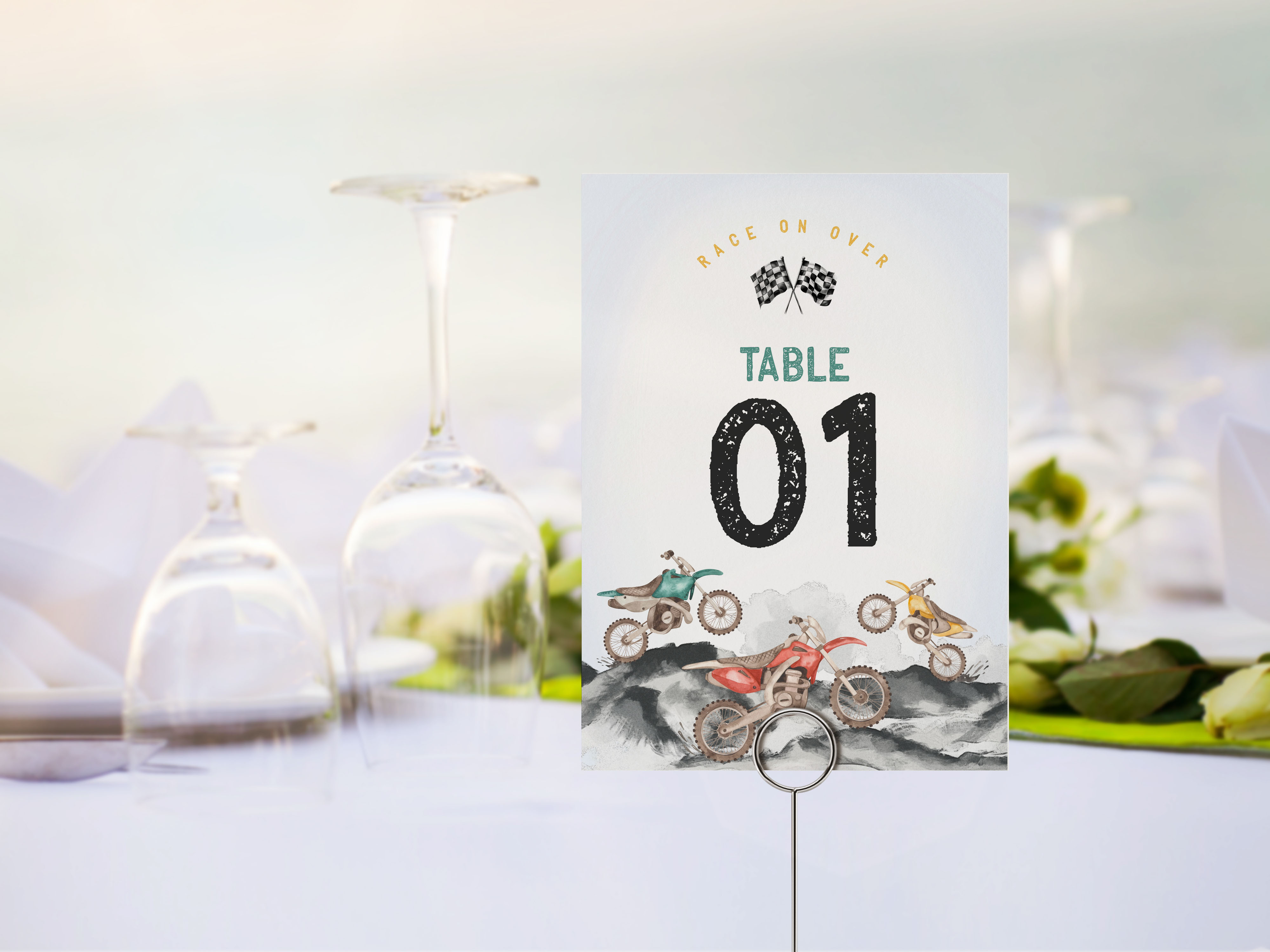 dirt bike - table numbers design preview