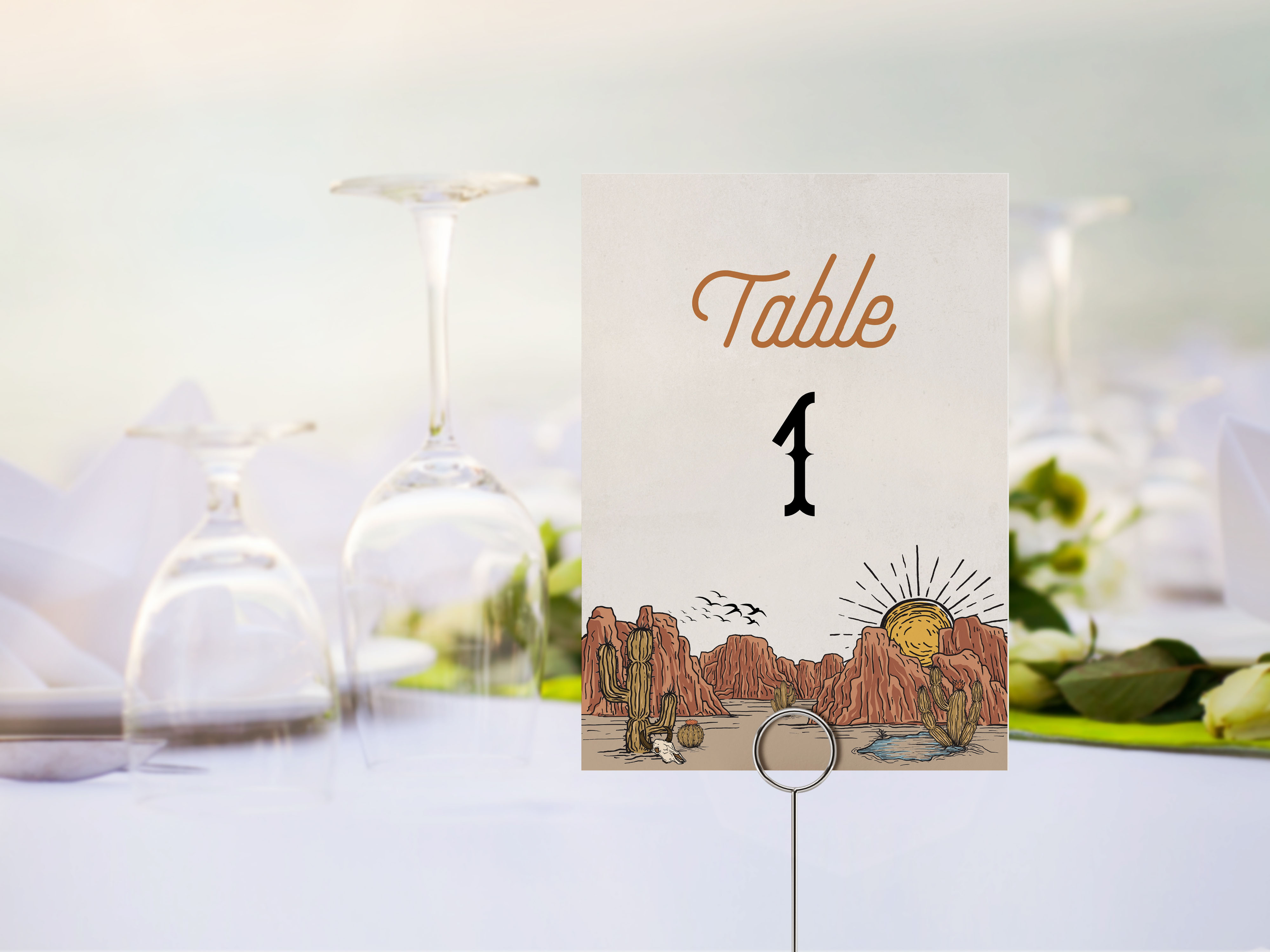 wild west - table numbers design preview