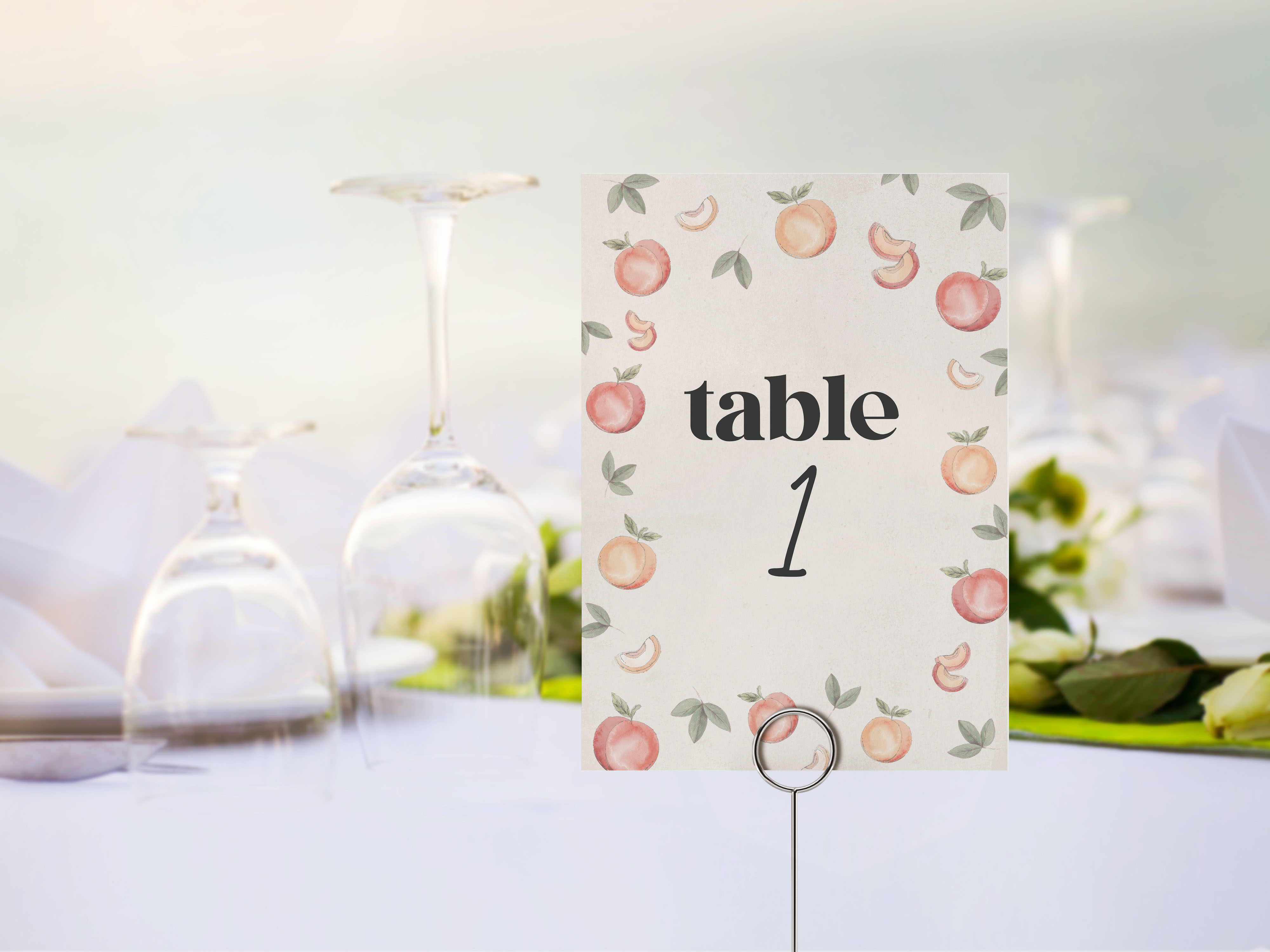 peach - table numbers design preview