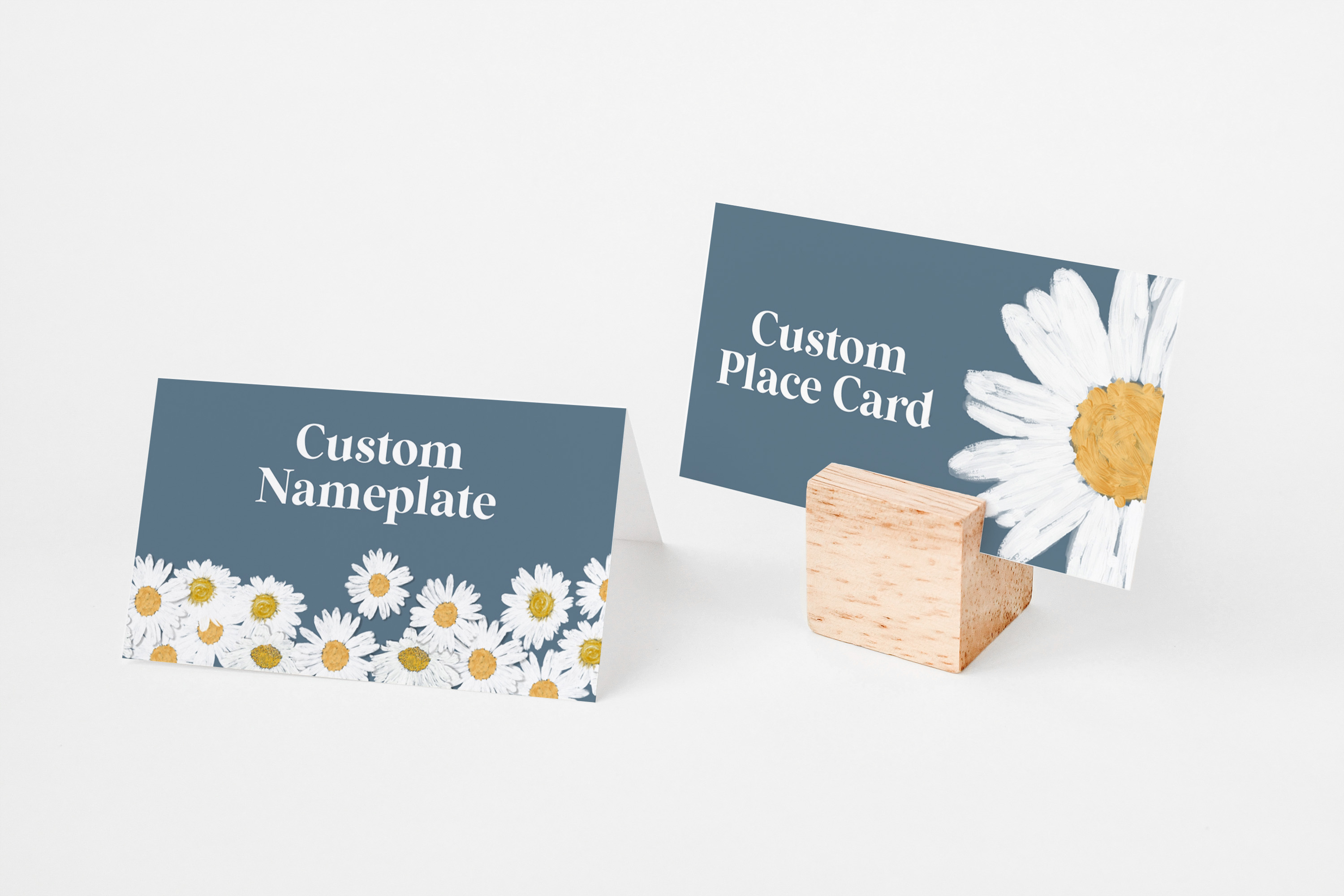 navy daisy - place cards design preview