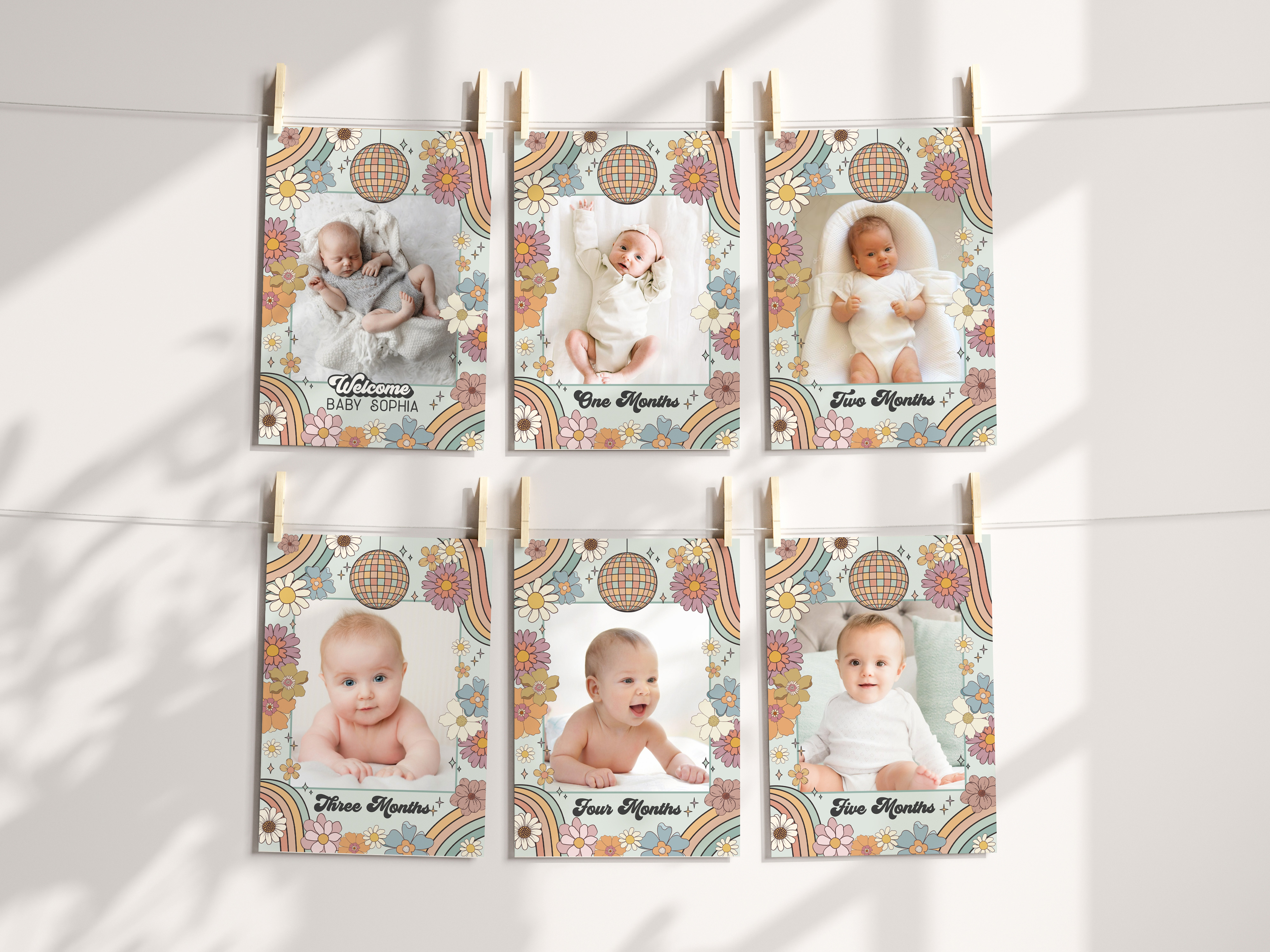 groovy floral - milestone banner design preview