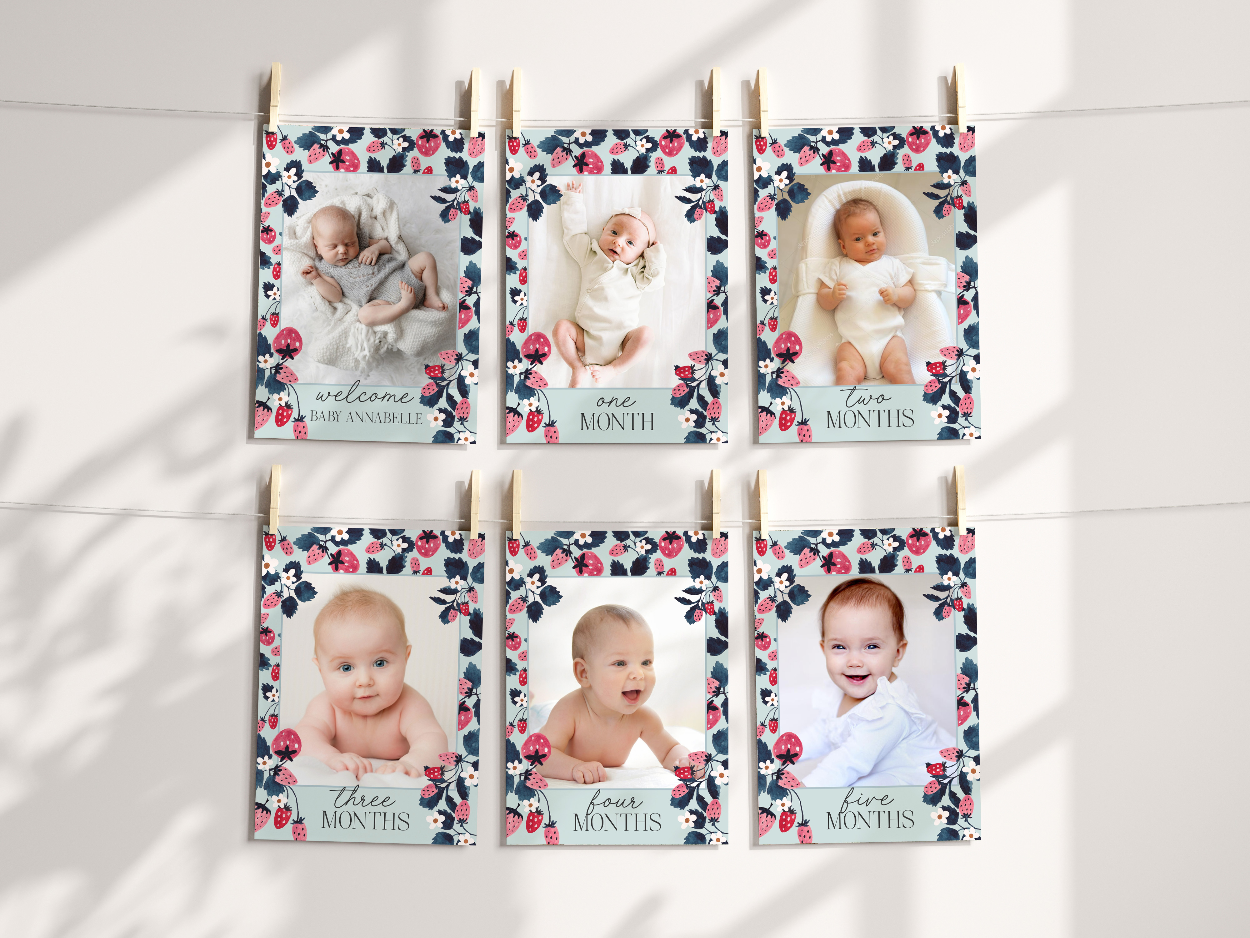 mint strawberry - milestone banner design preview