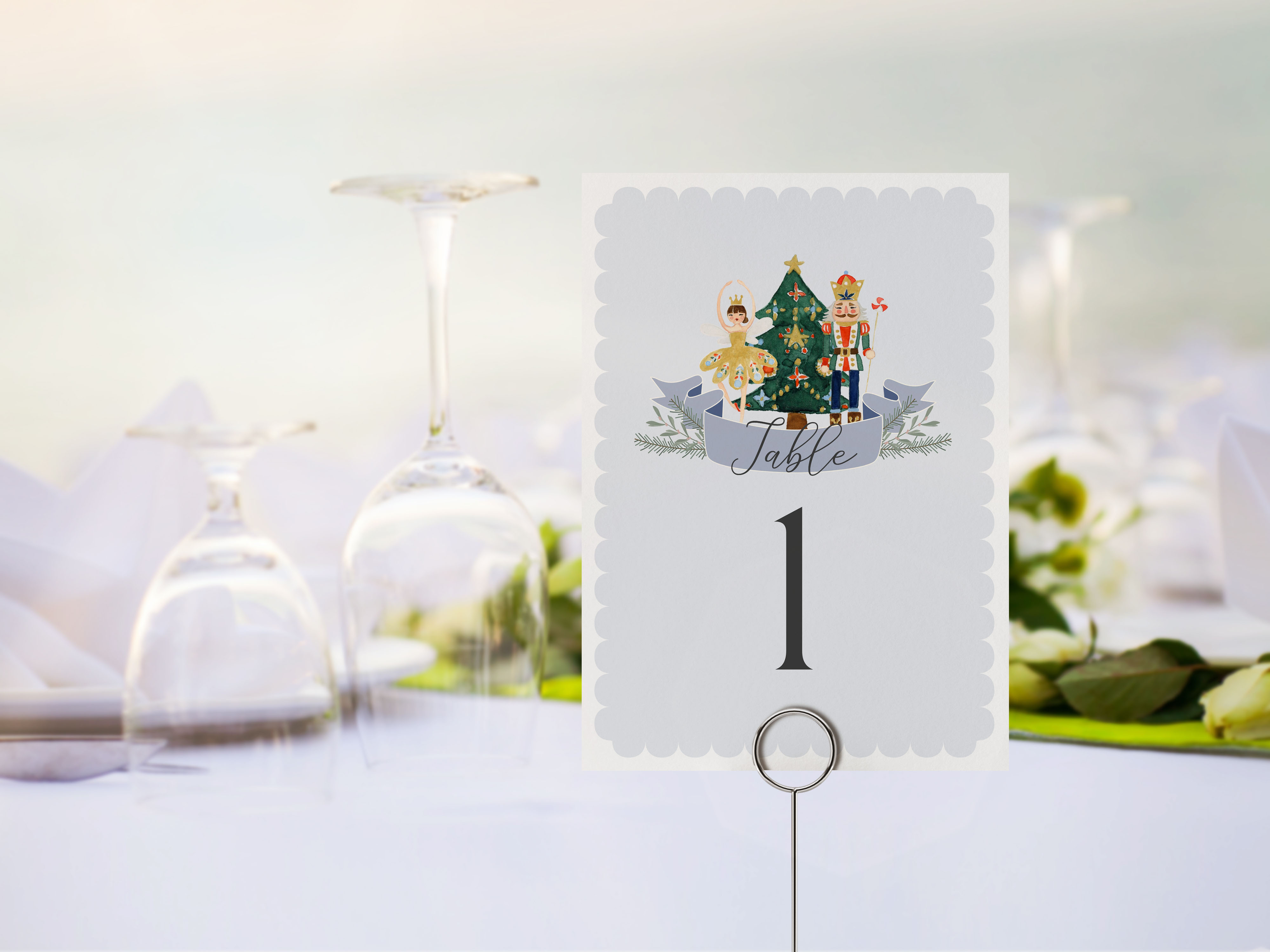 blue nutcracker - table numbers design preview