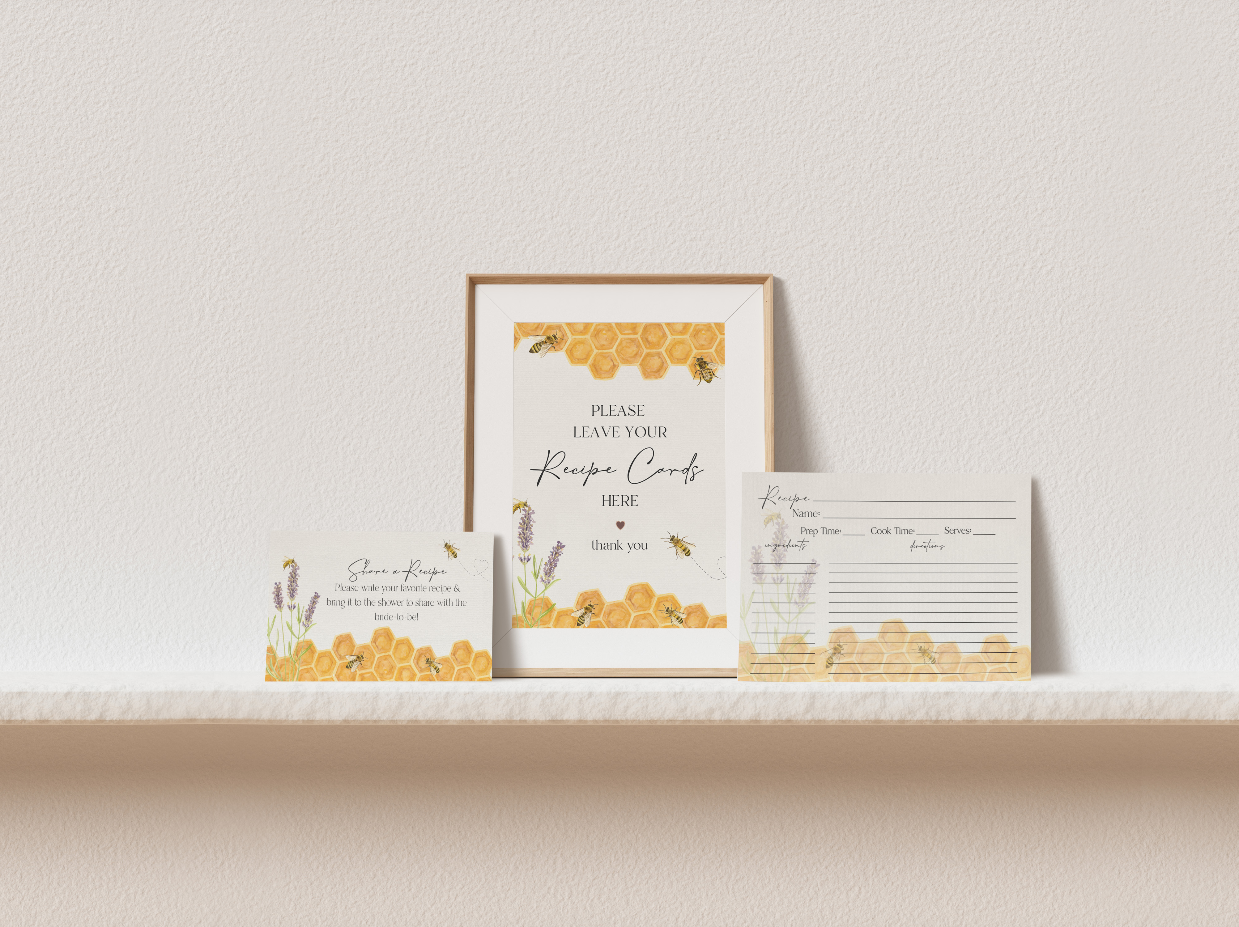 honey bee - recipe card bundle design preview