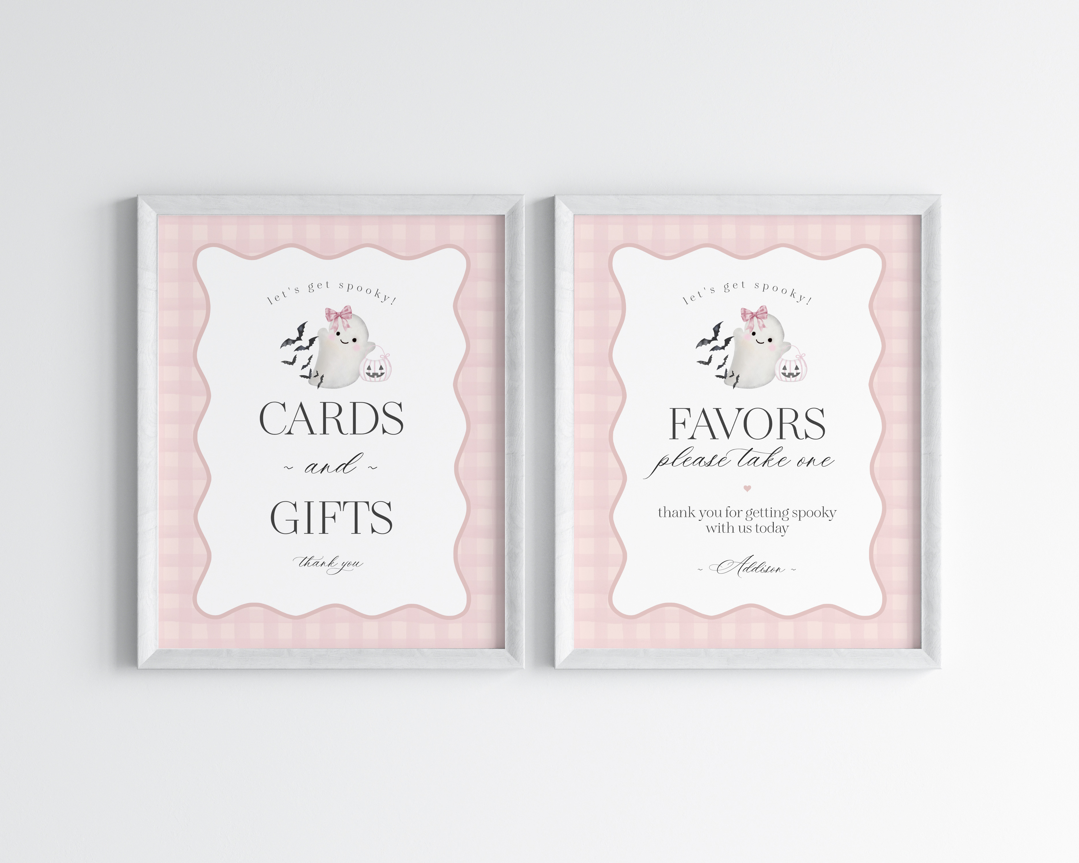 pink preppy halloween - gifts and favors design preview
