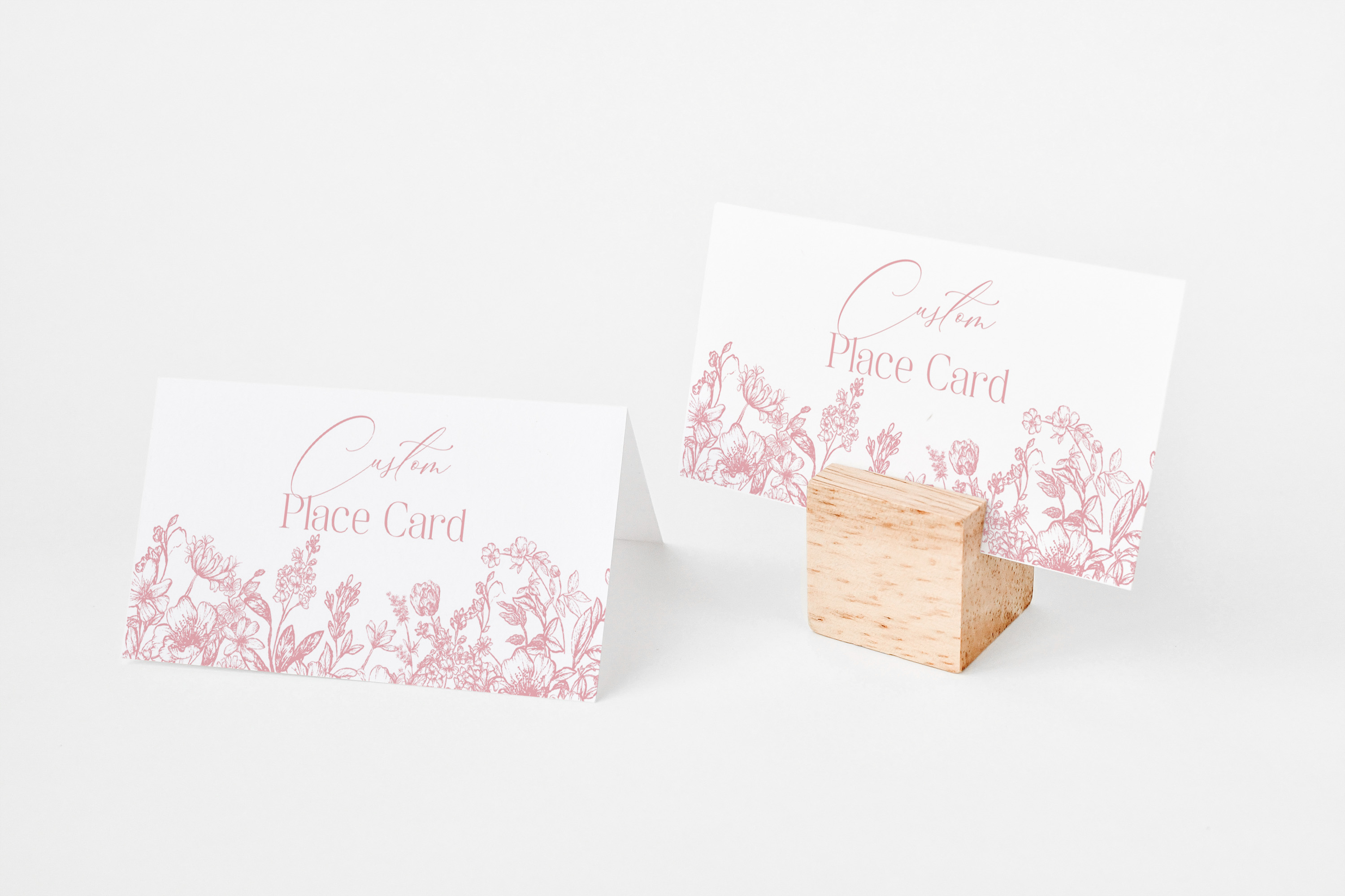 pink chinoiserie - place cards design preview