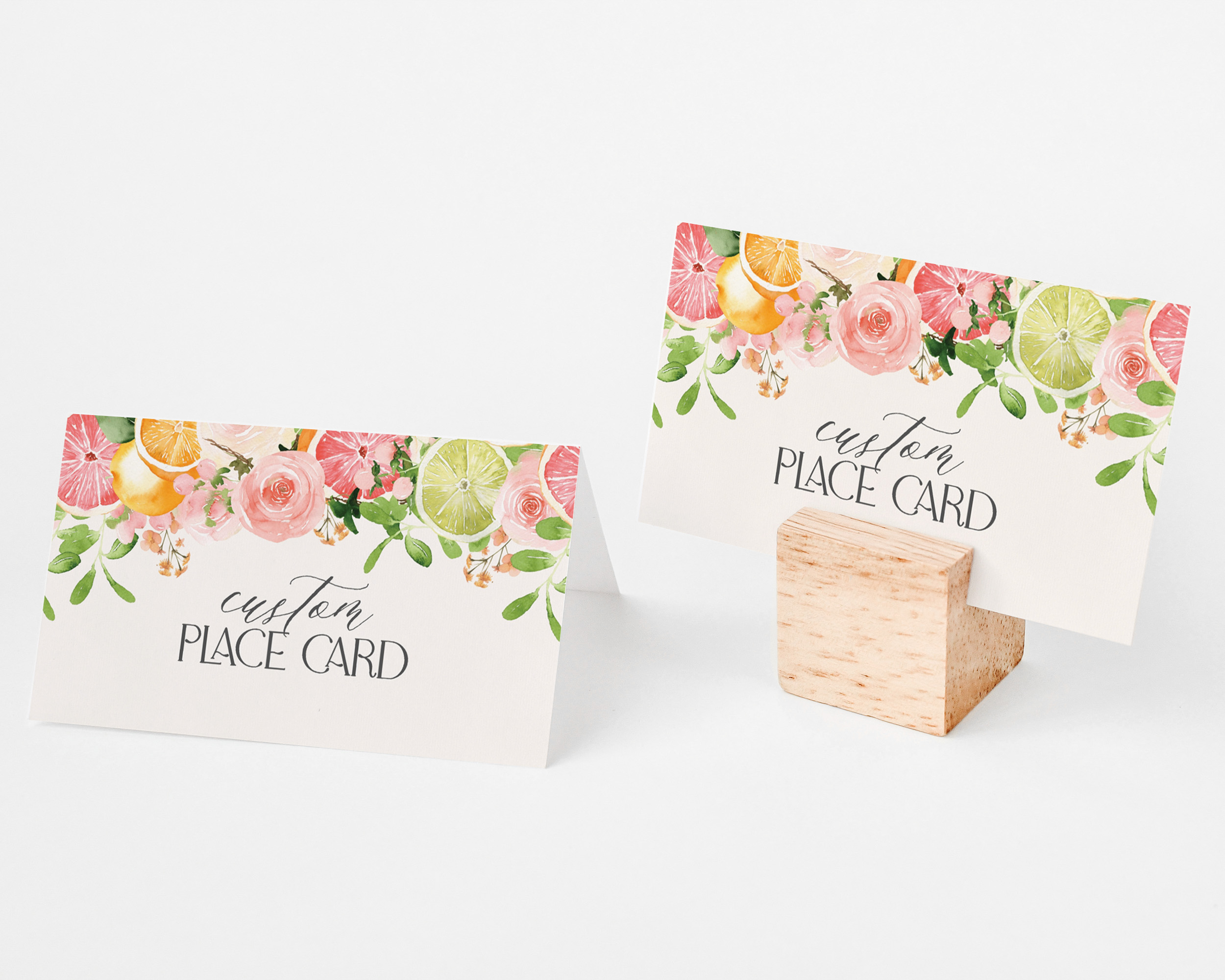 pastel citrus - place cards design preview