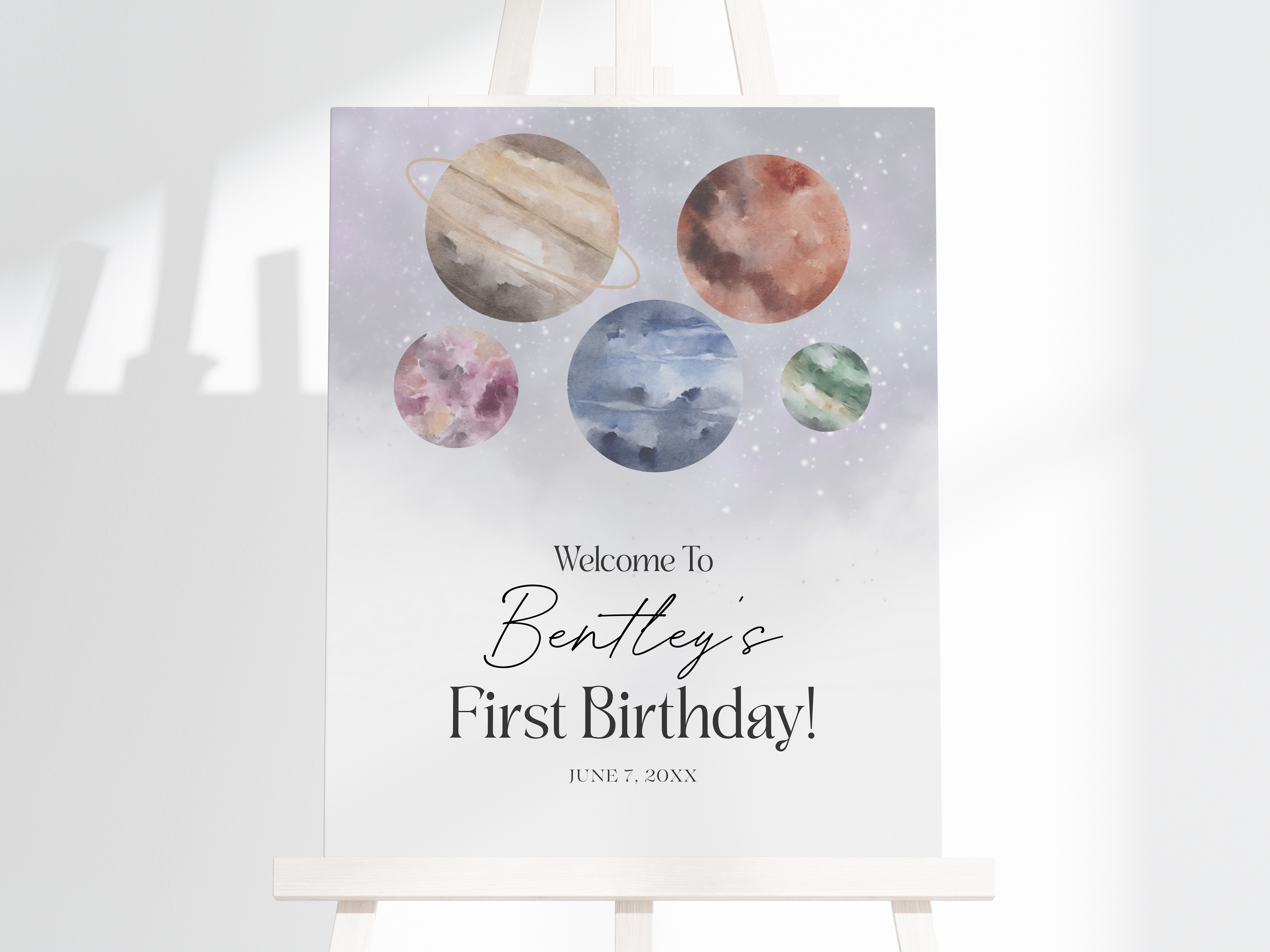 outer space - welcome sign design preview