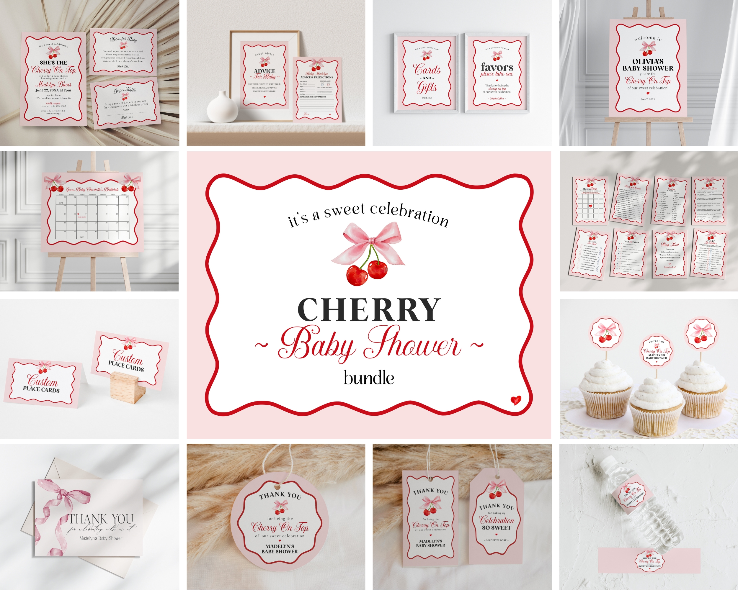 cherry - baby shower bundle design preview
