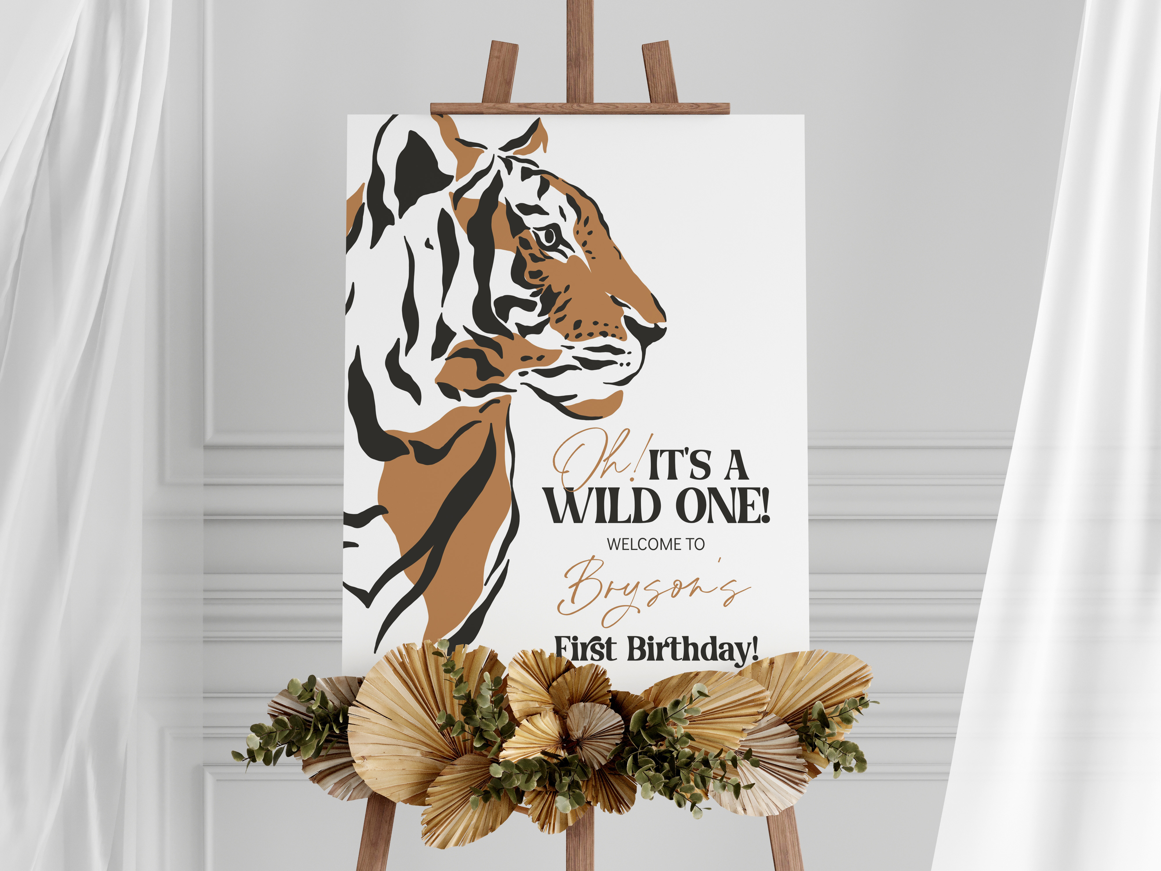 jungle - first birthday welcome sign design preview