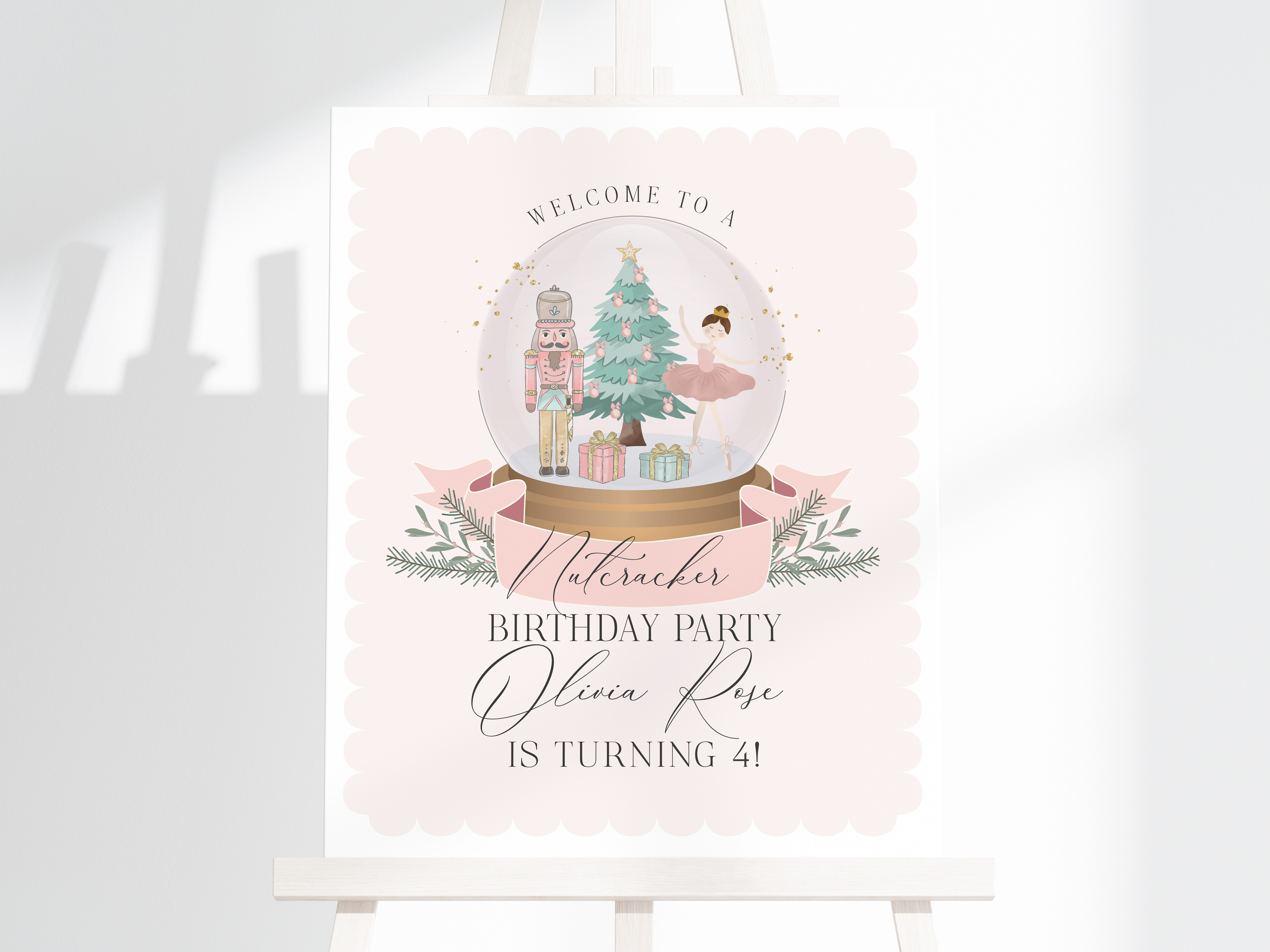 pastel nutcracker - birthday welcome sign design preview