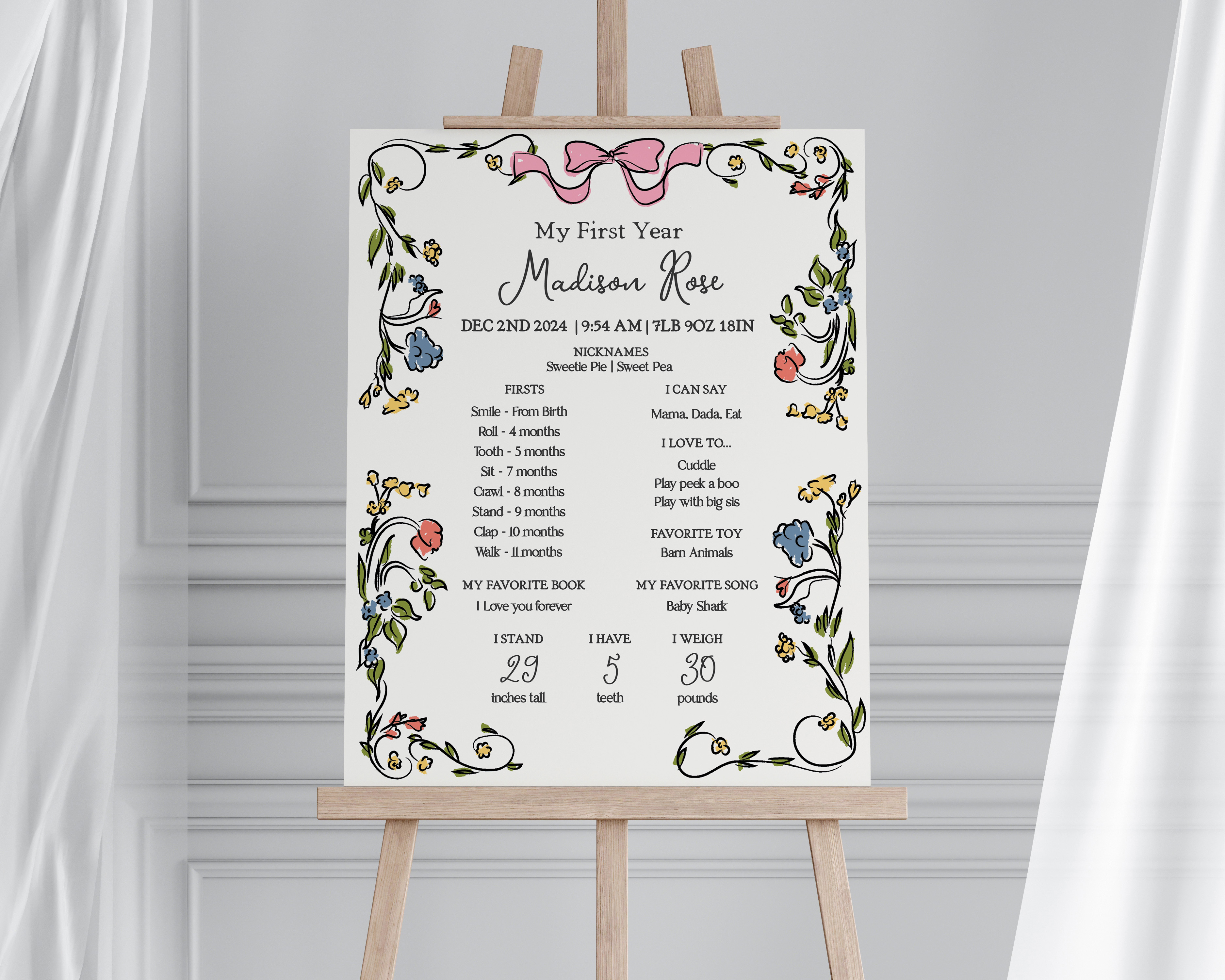 whimsical floral - my first year design preview