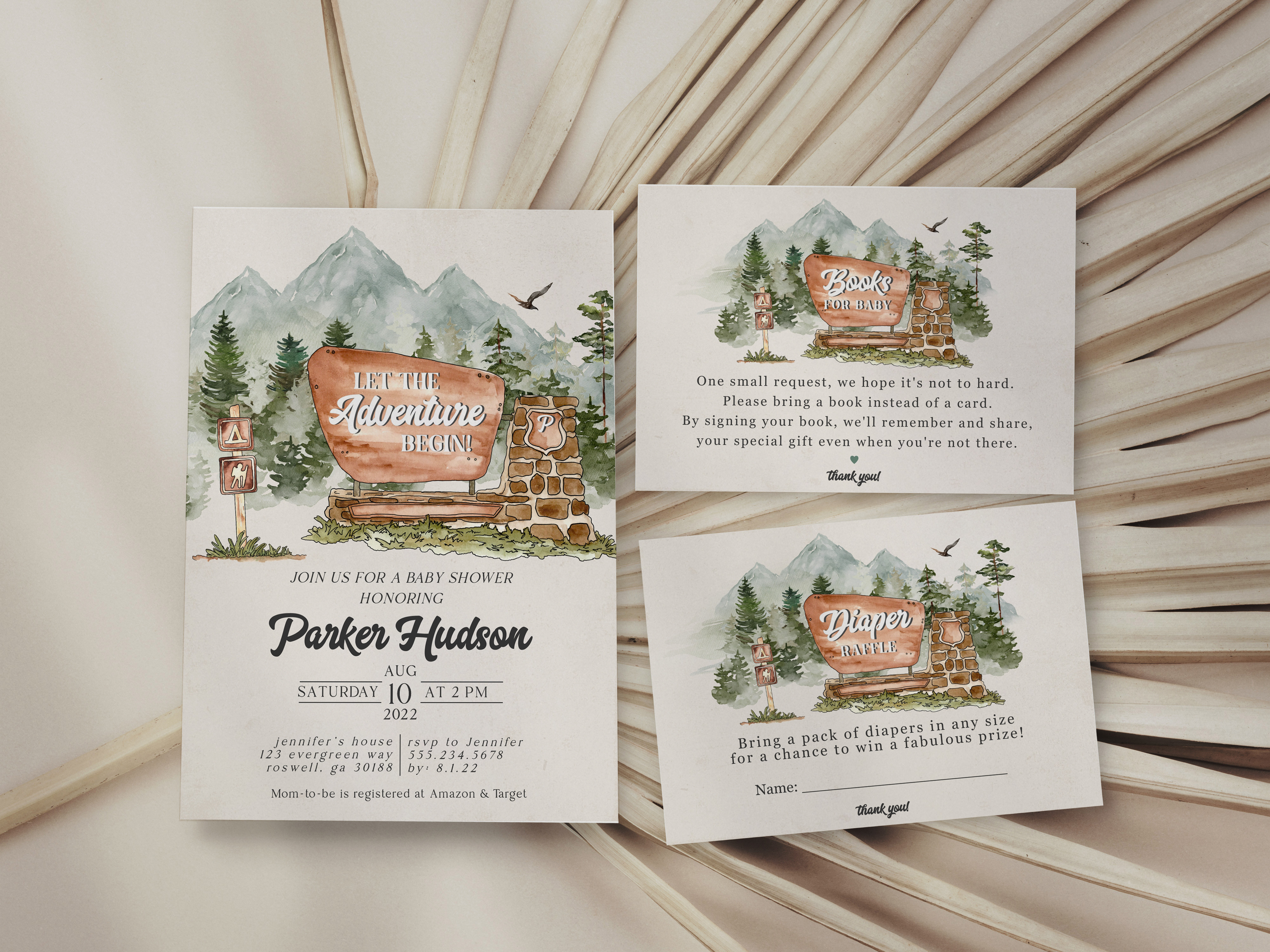 National Park Baby Shower Invite Template design preview