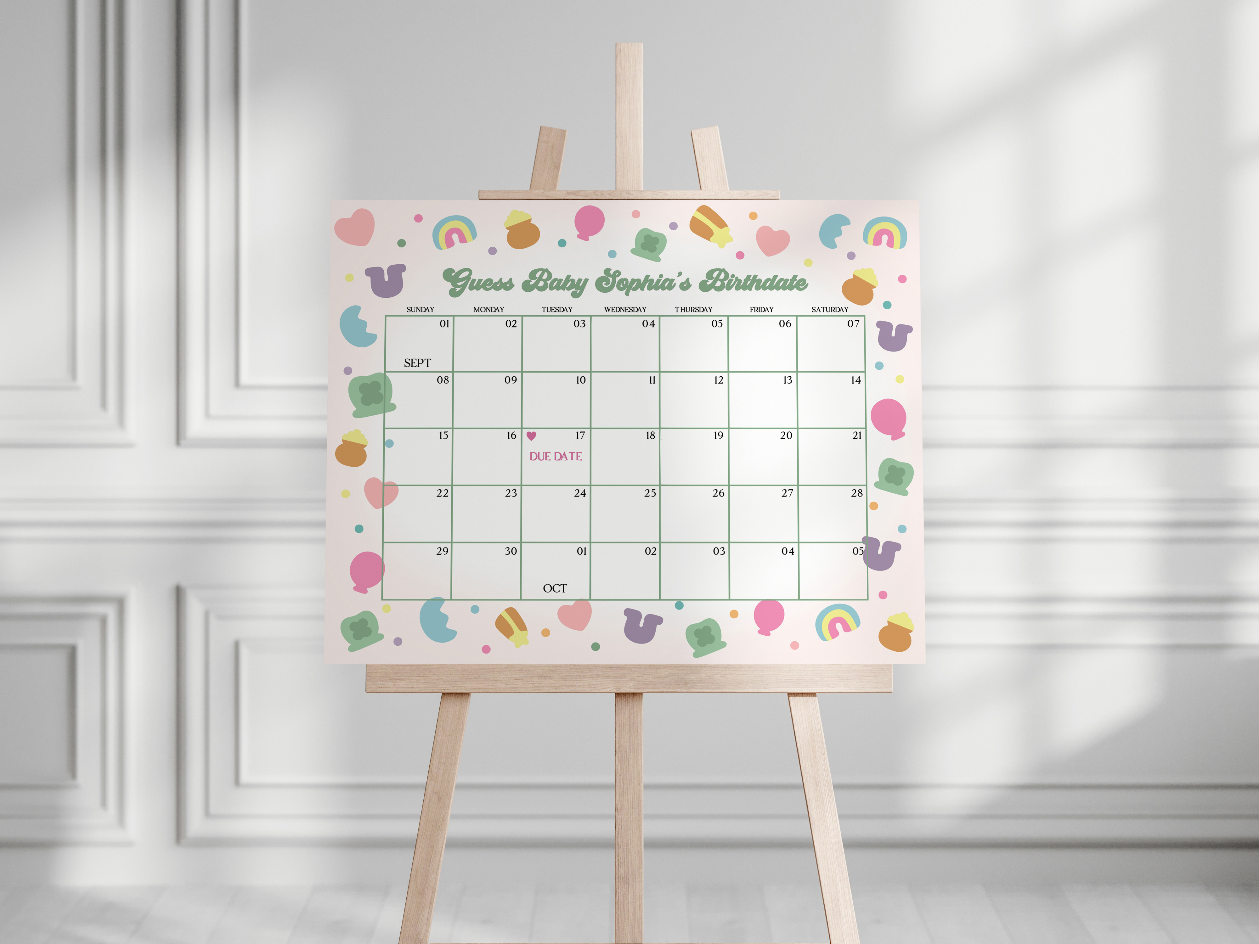 lucky charm - guess the date design preview
