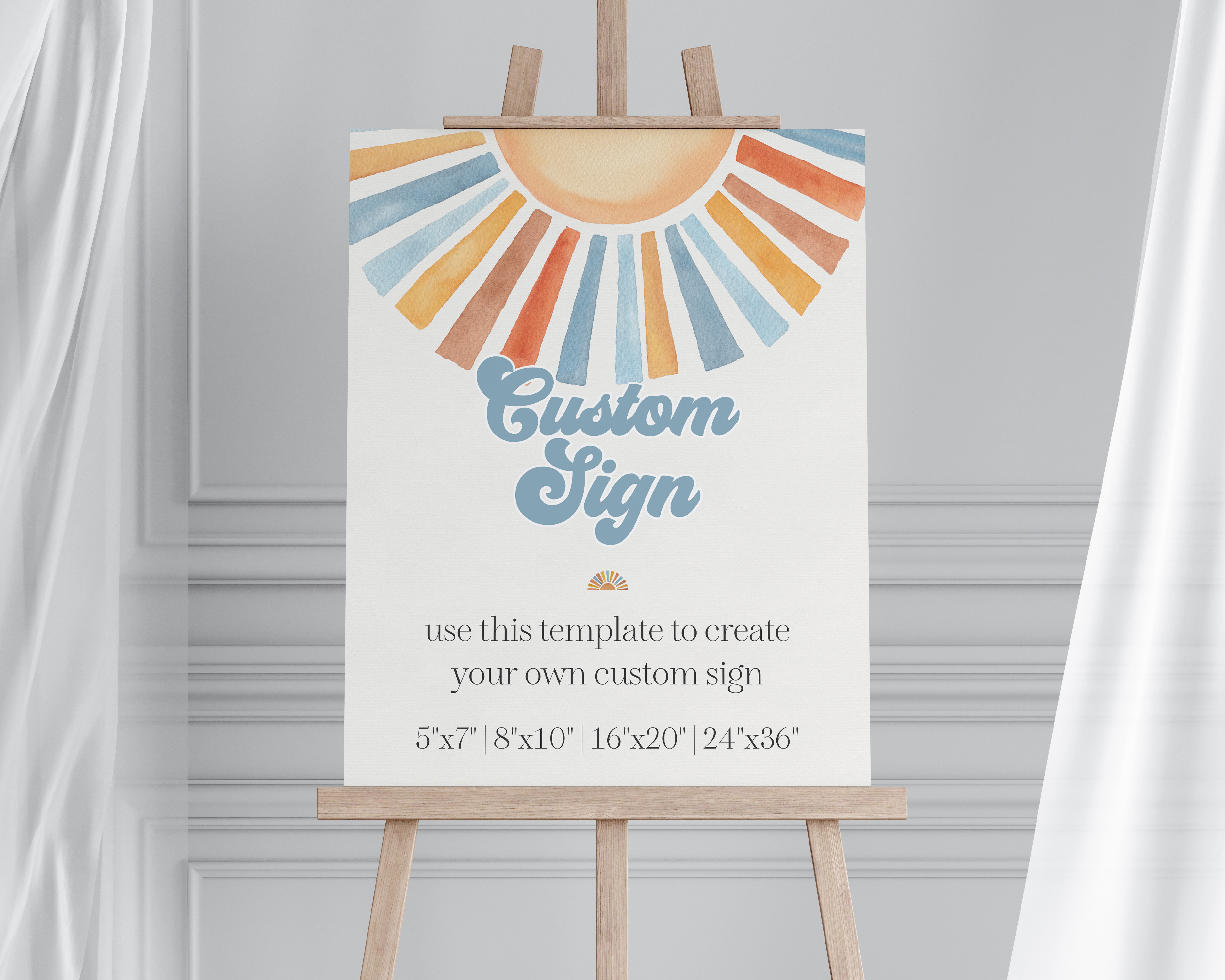 here comes the son - baby shower welcome sign design preview