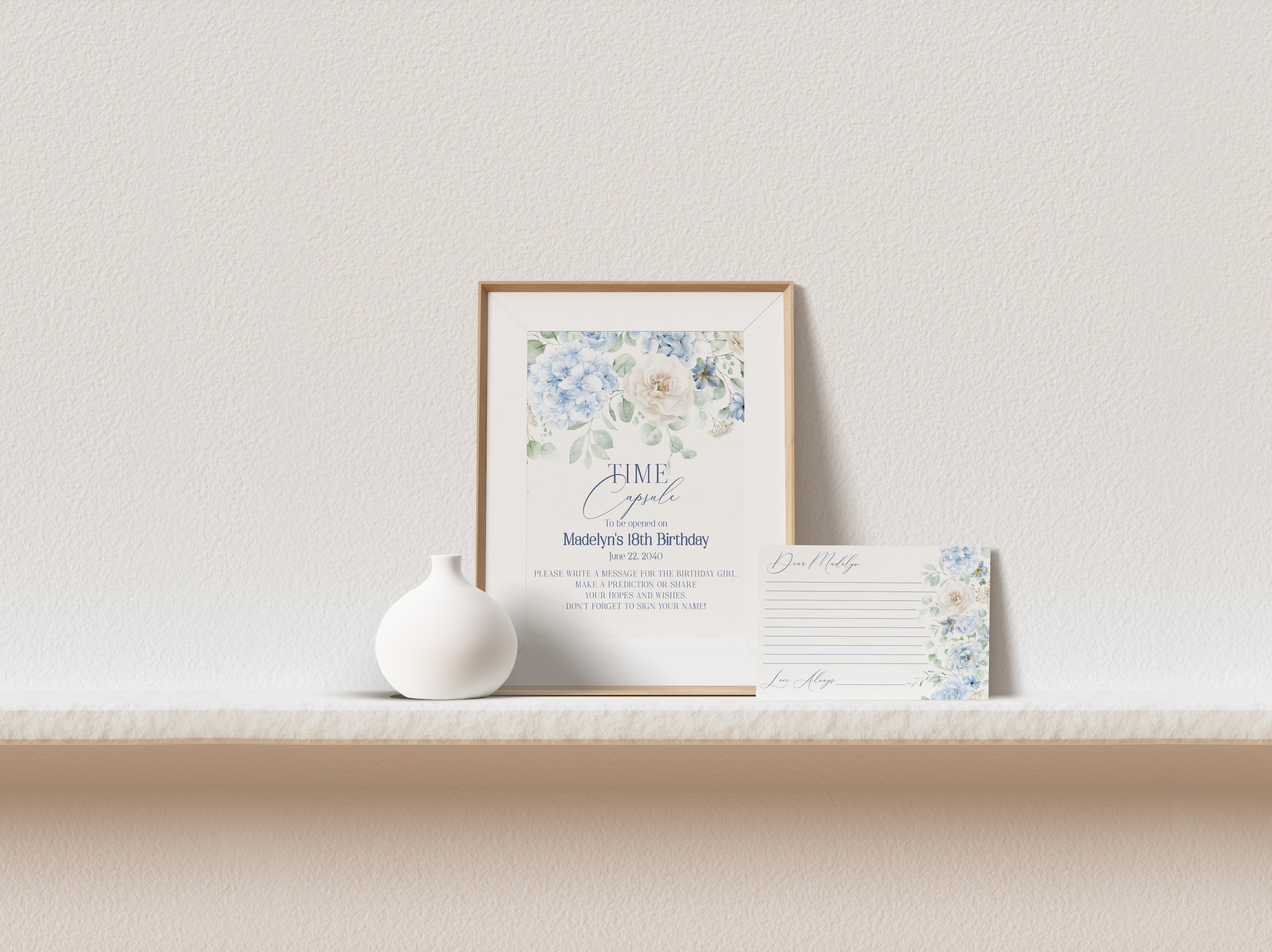 blue floral - time capsule design preview