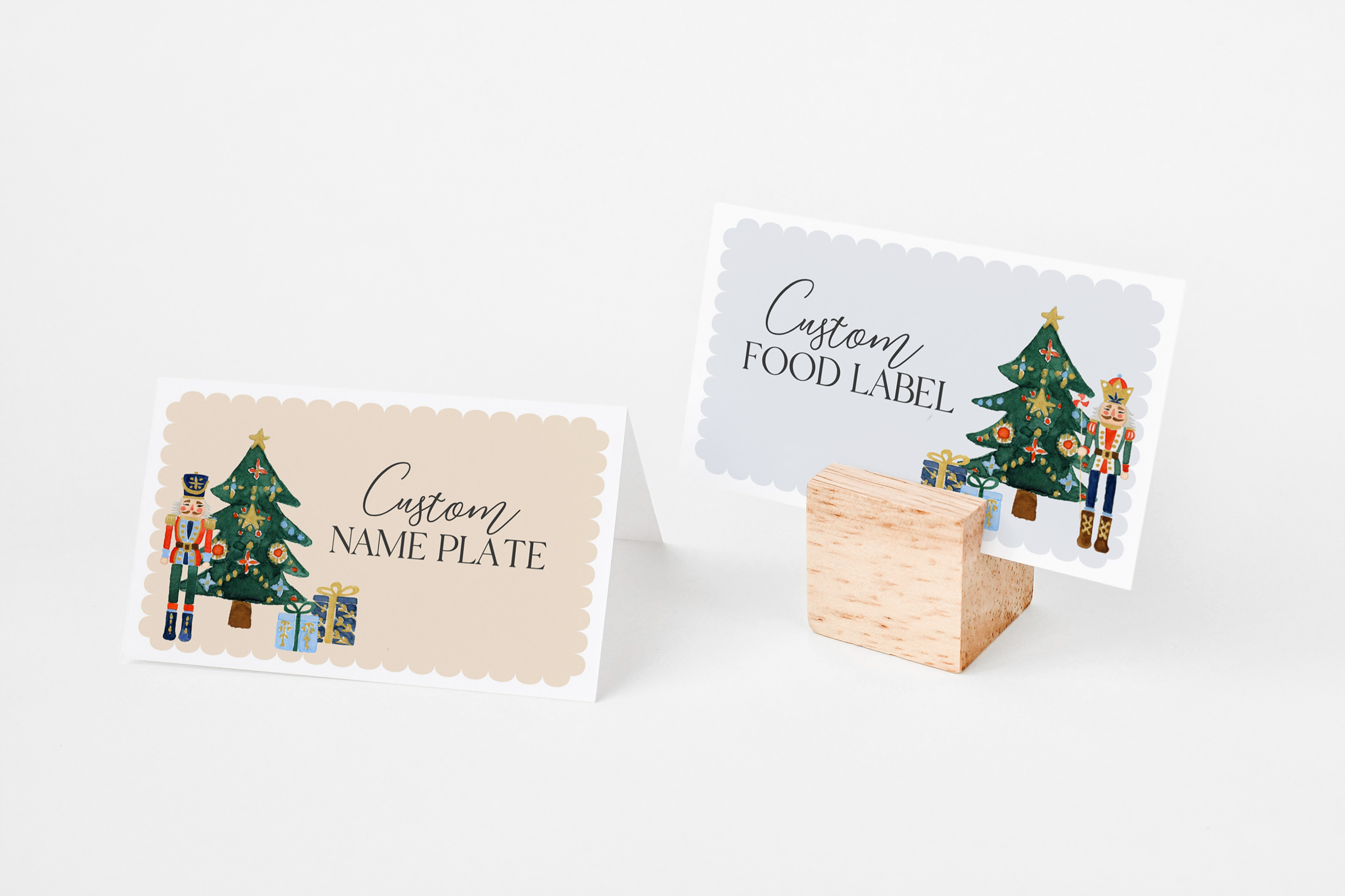 blue nutcracker - place cards design preview