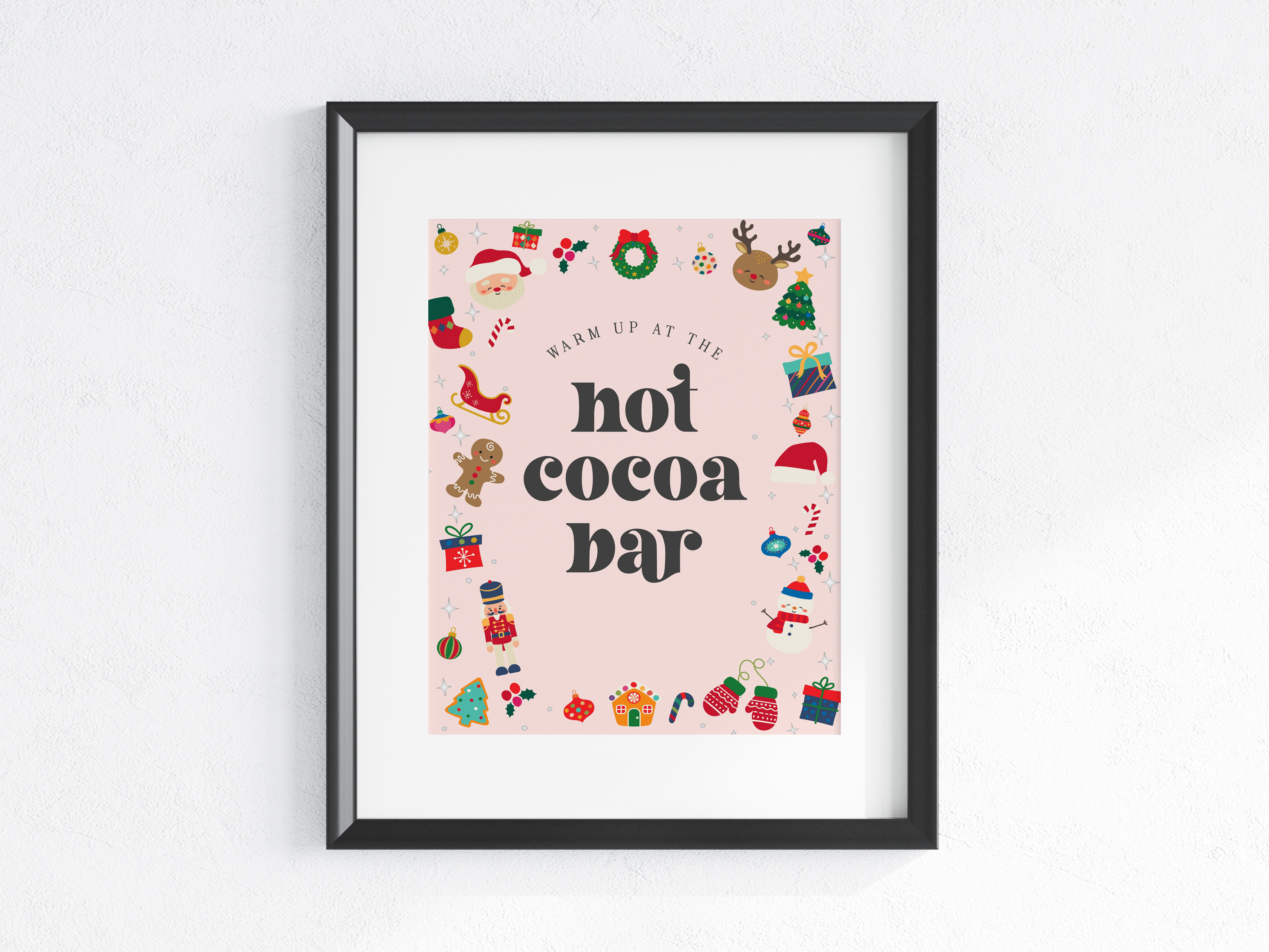 pink oh what fun - hot cocoa bar design preview