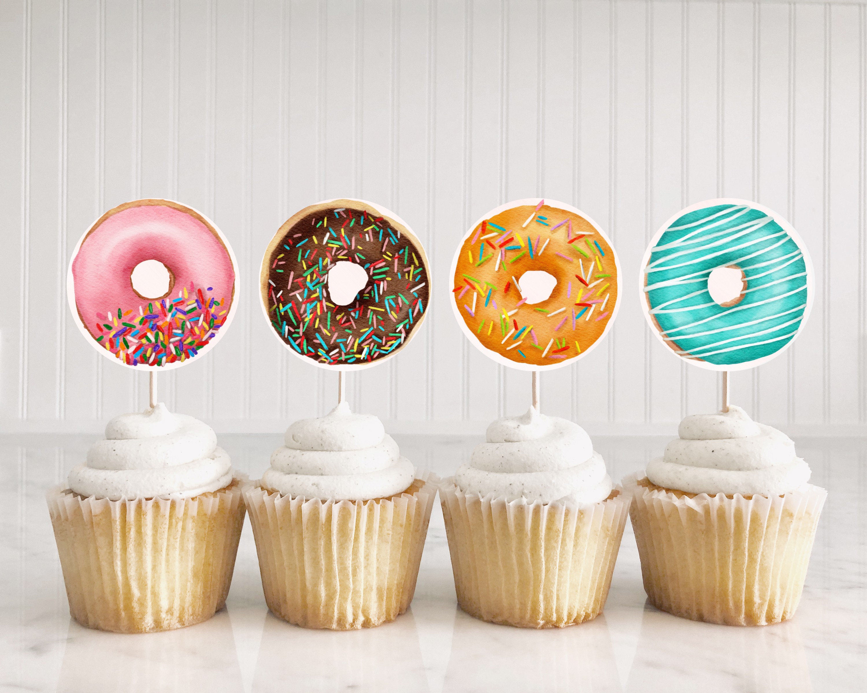 donut - cupcake toppers design preview