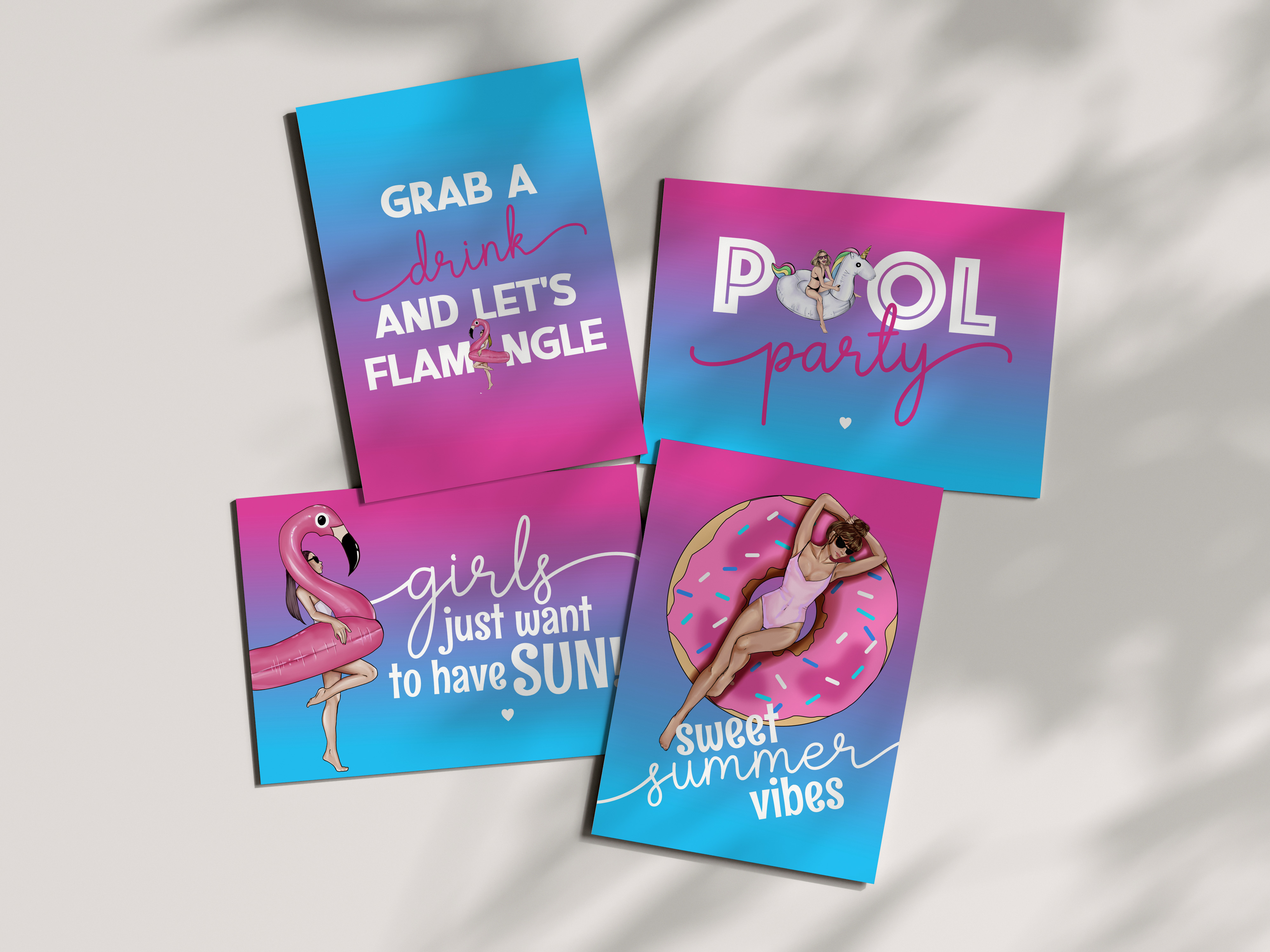 ombre pool party decor design preview