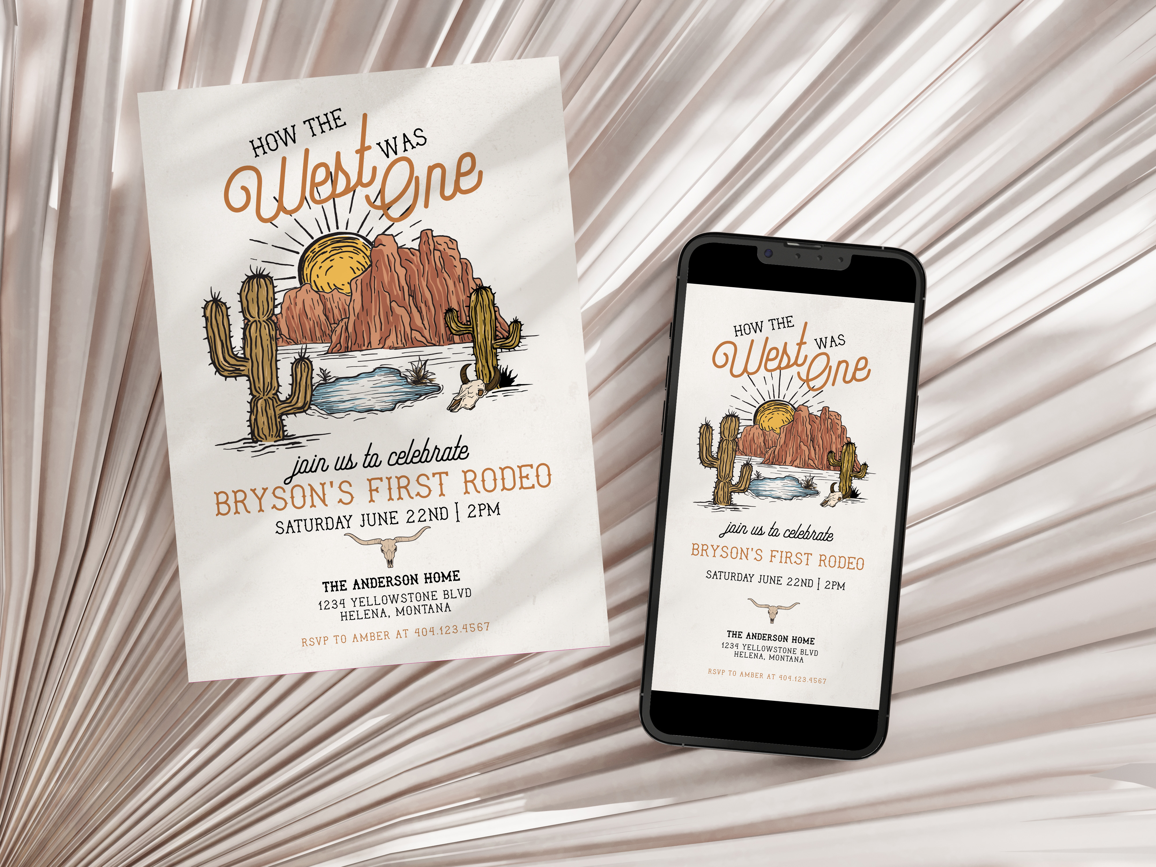 wild west - first birthday invite design preview