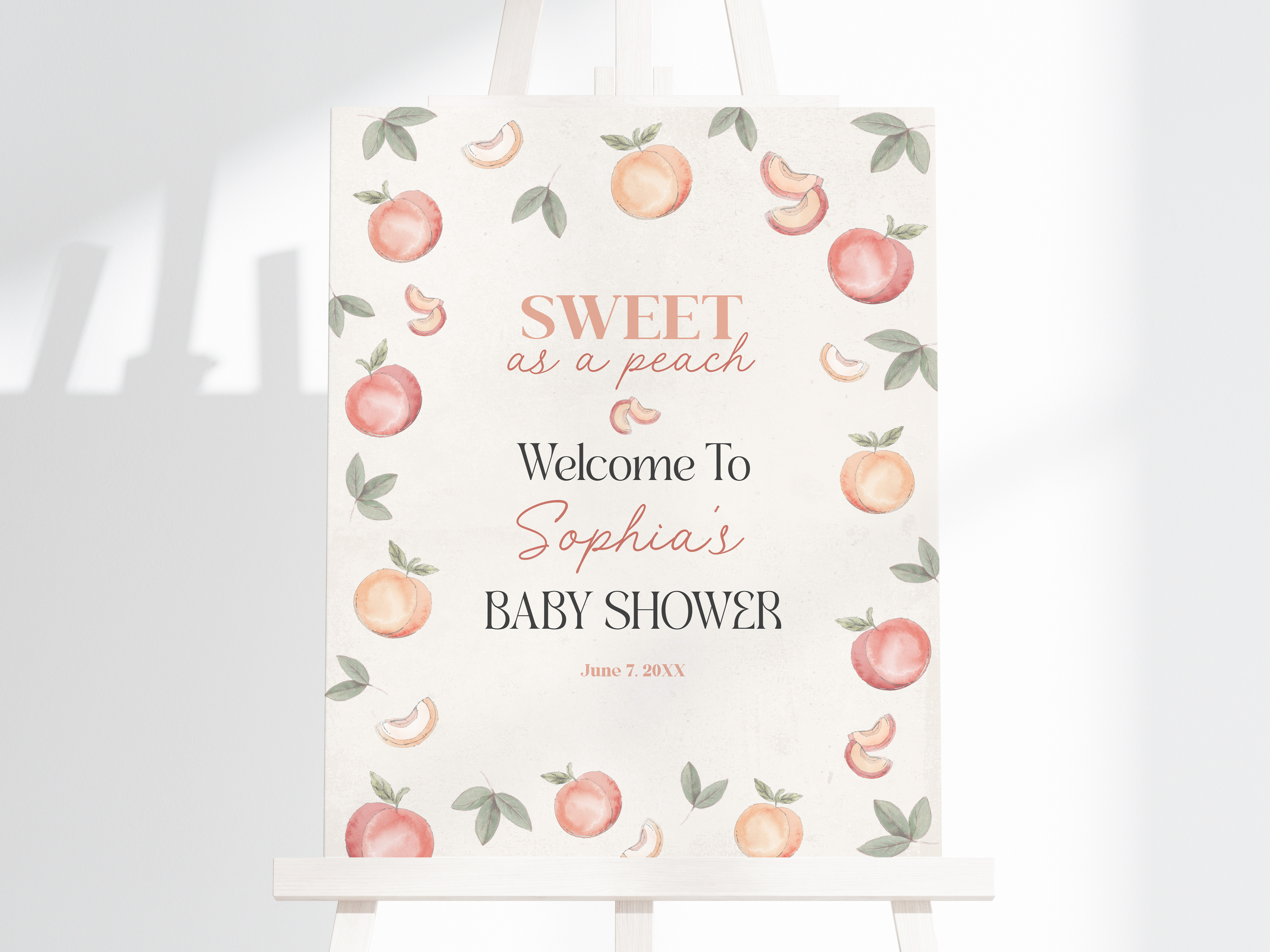 peach - welcome sign design preview