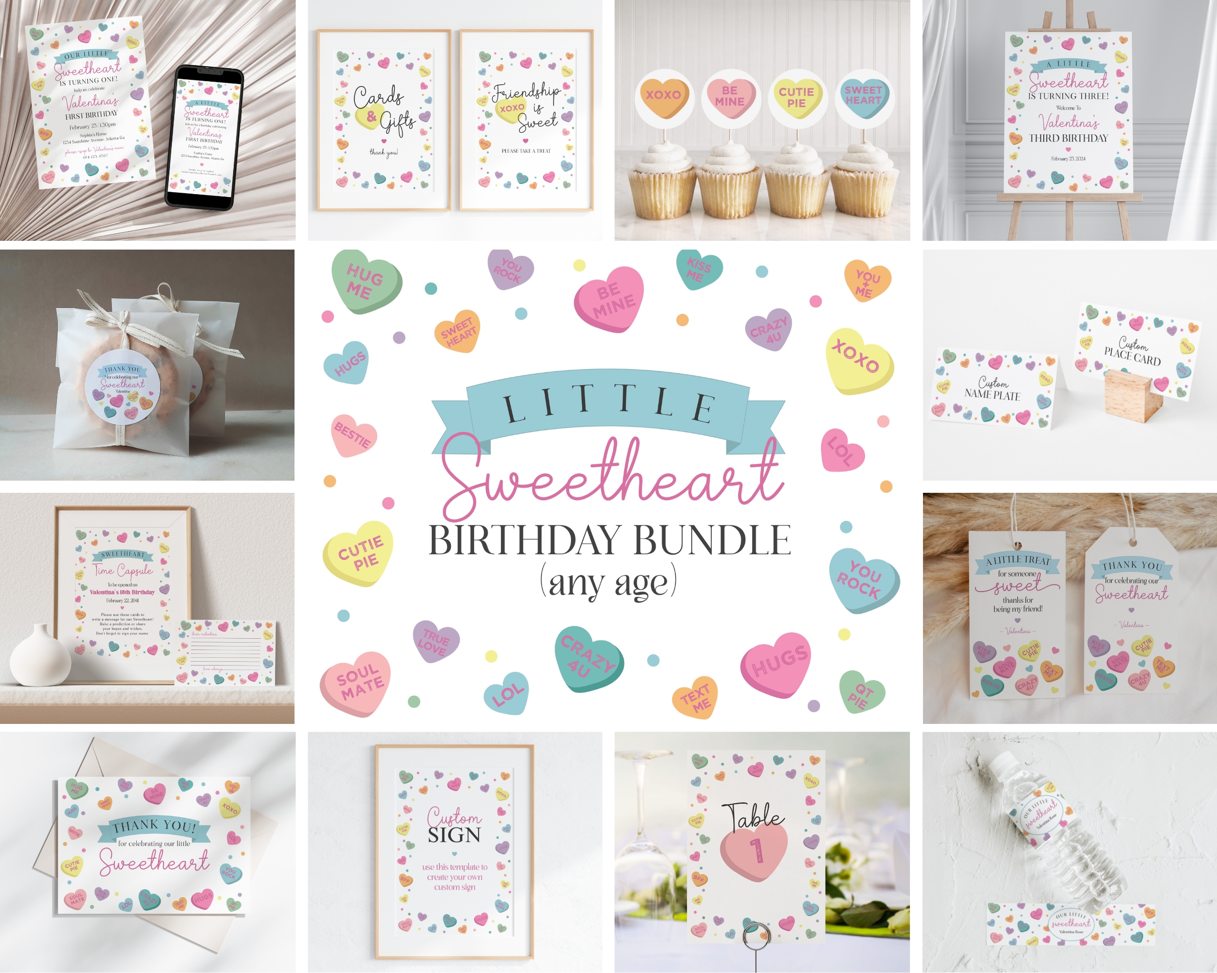 sweetheart candy - birthday bundle design preview
