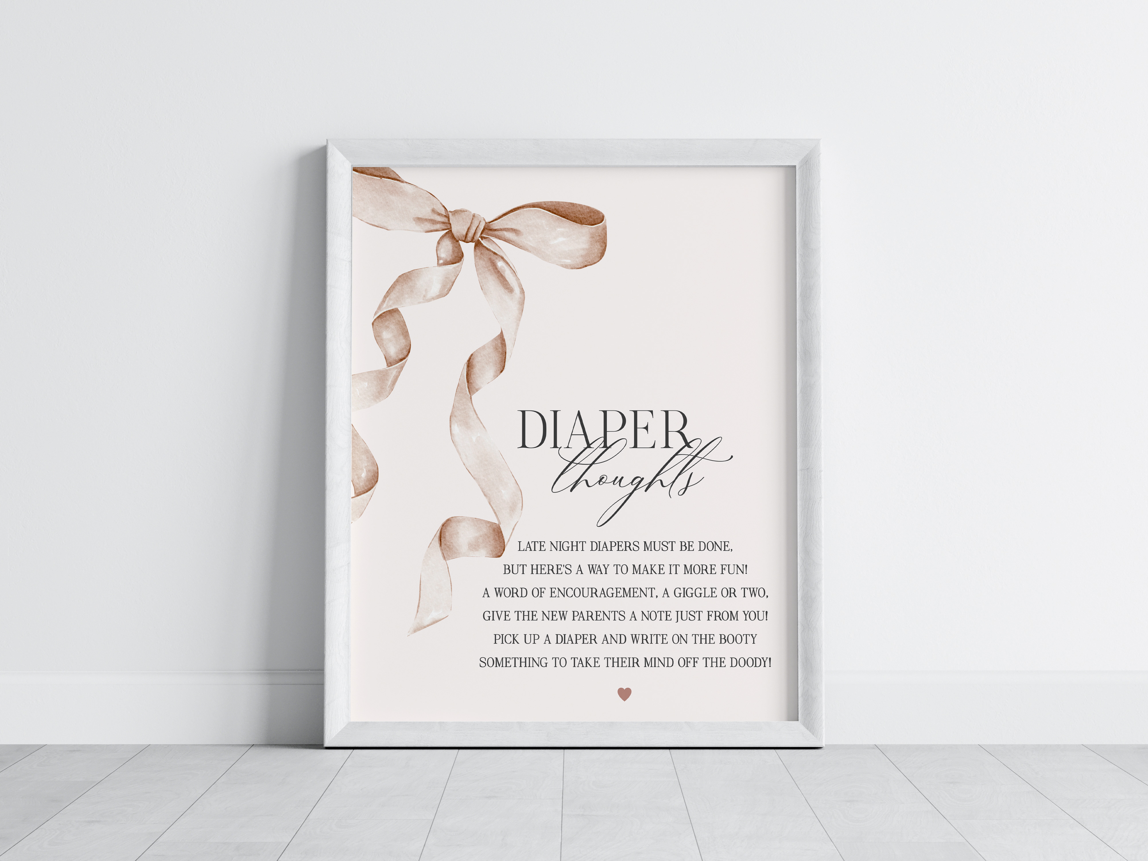beige bow - diaper thoughts design preview