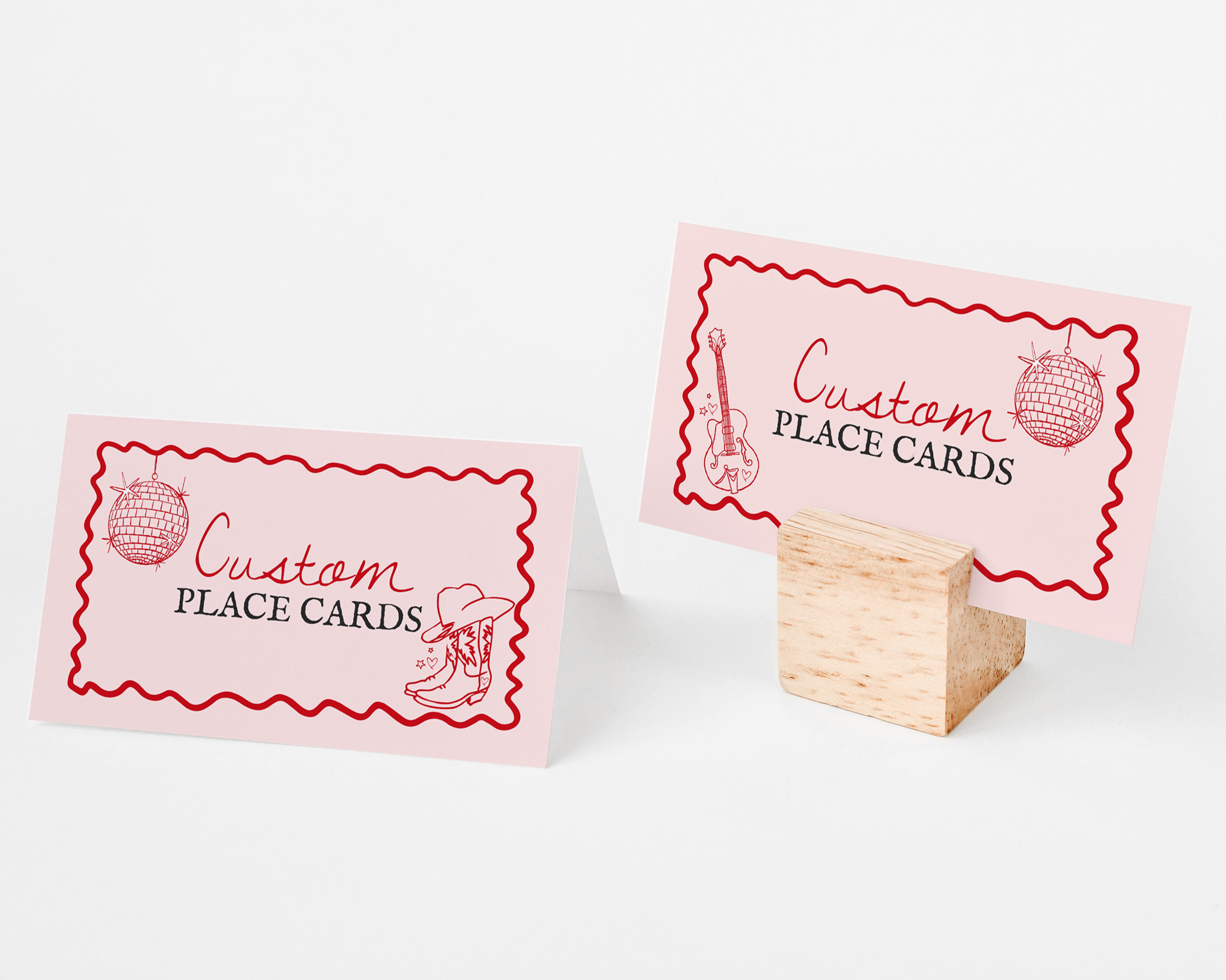 disco cowgirl - place cards design preview