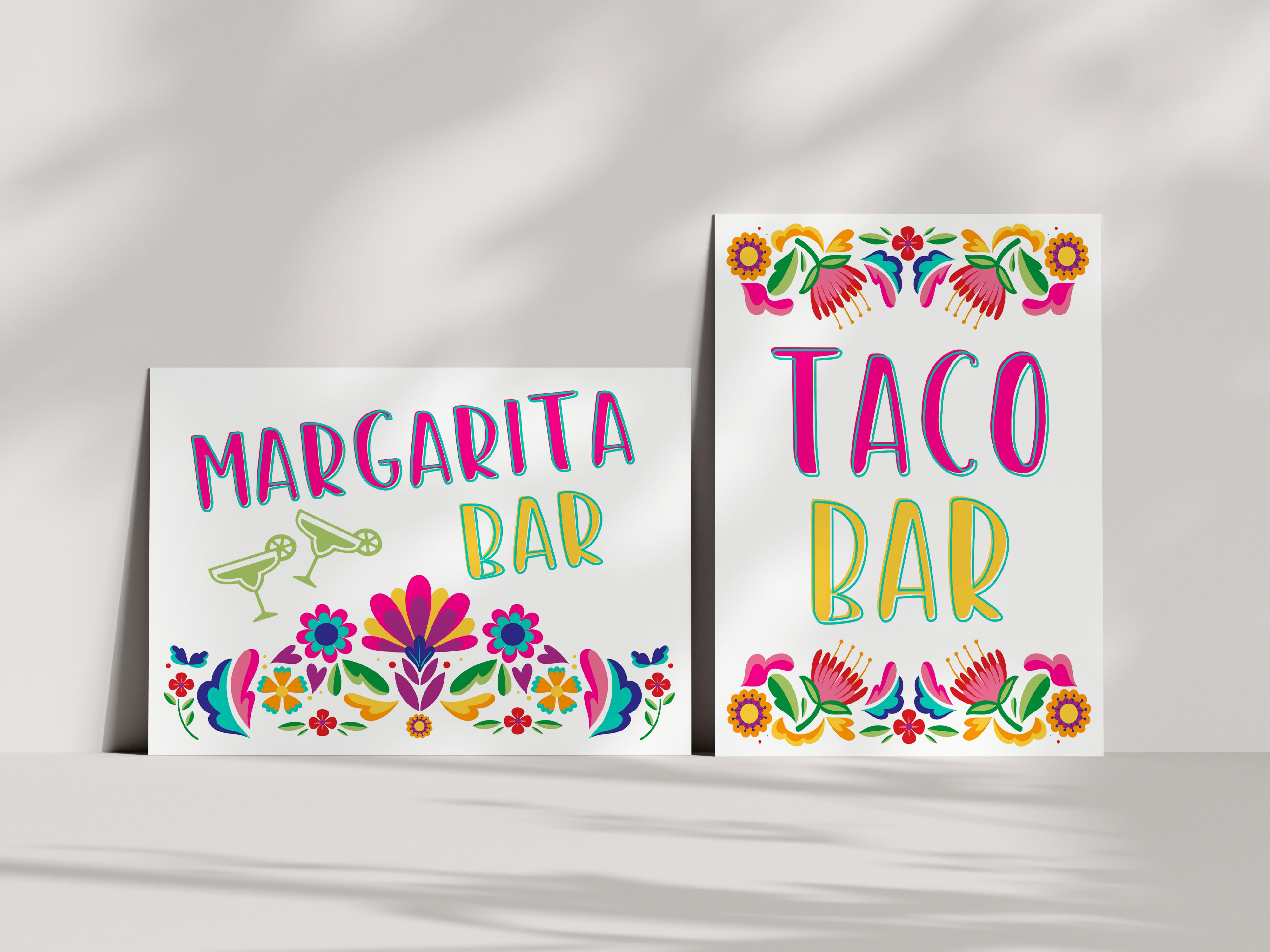 fiesta - taco bar & margarita bar signs design preview