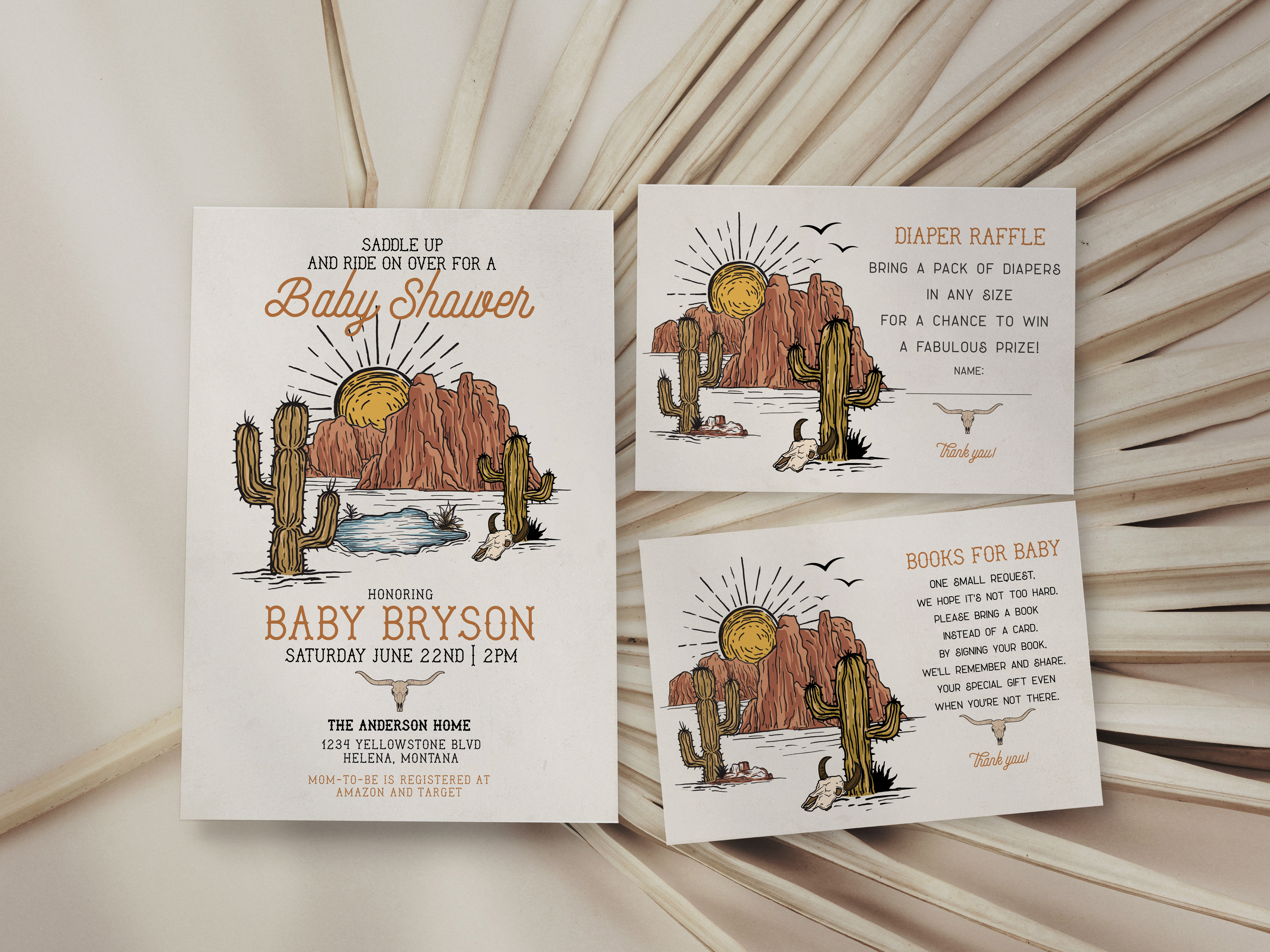 wild west - baby shower invite design preview