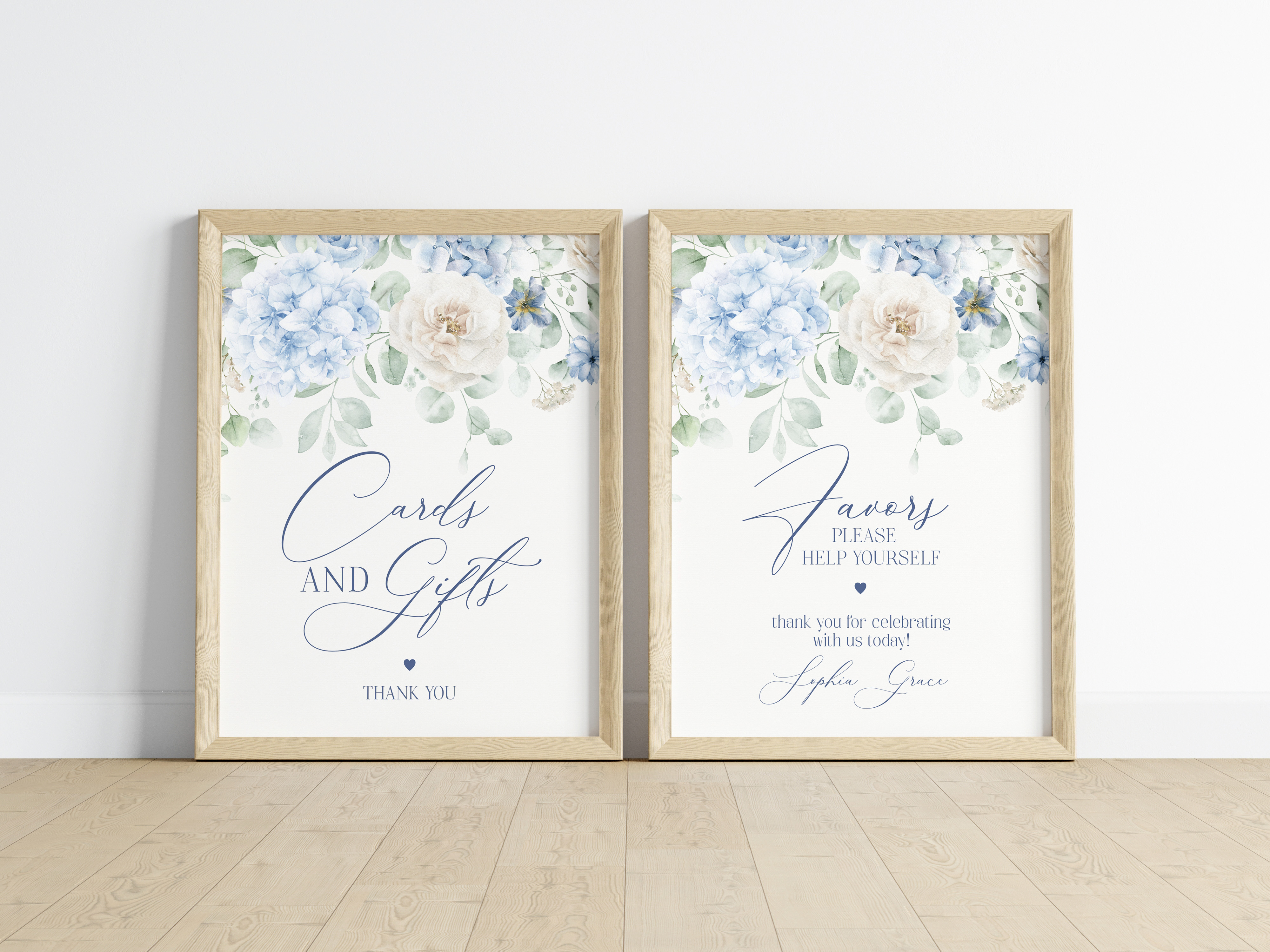 blue floral - gifts and favors design preview