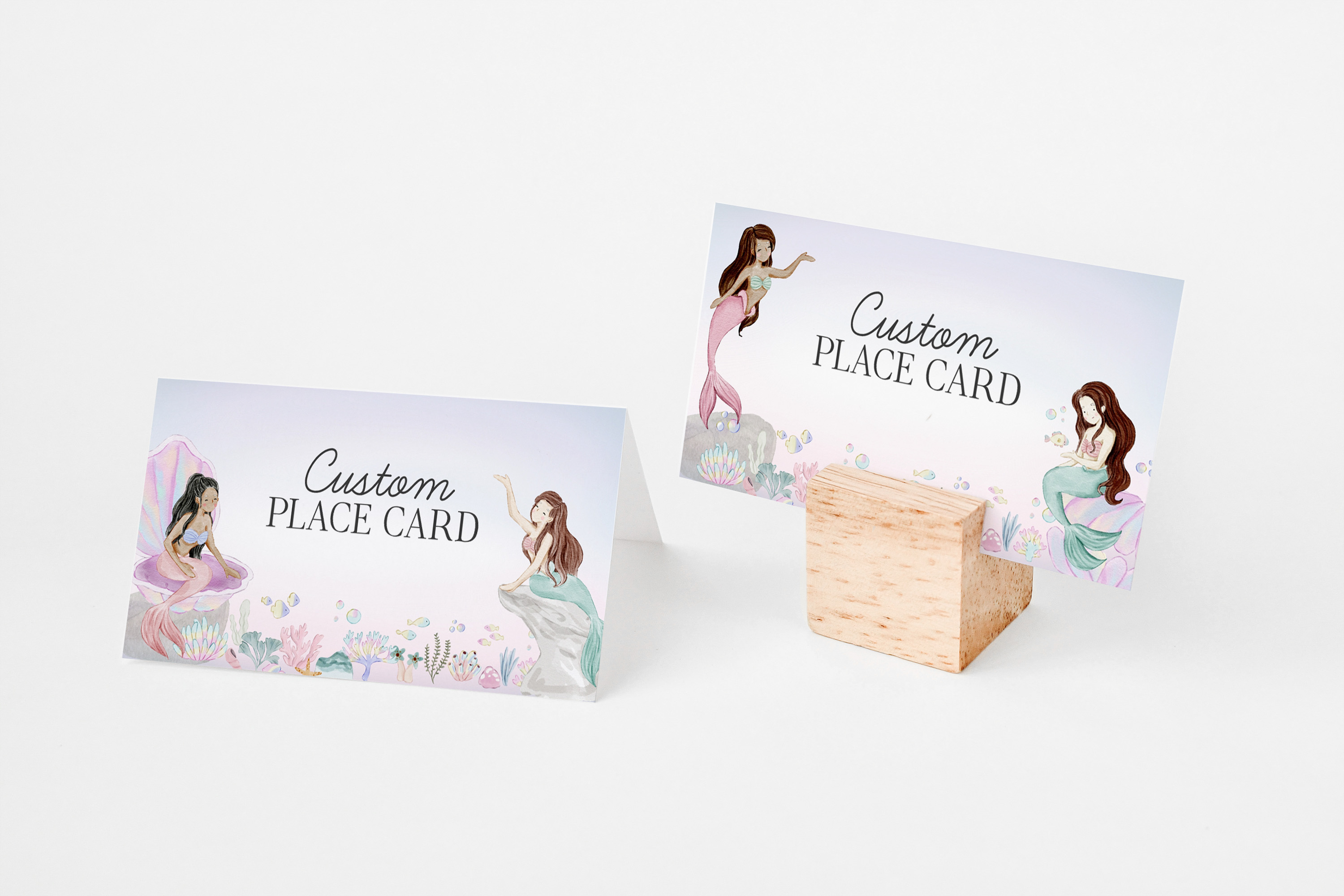 mermaid - place cards design preview