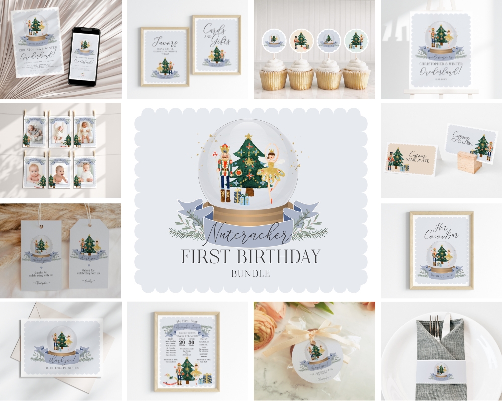 blue nutcracker - first birthday bundle design preview