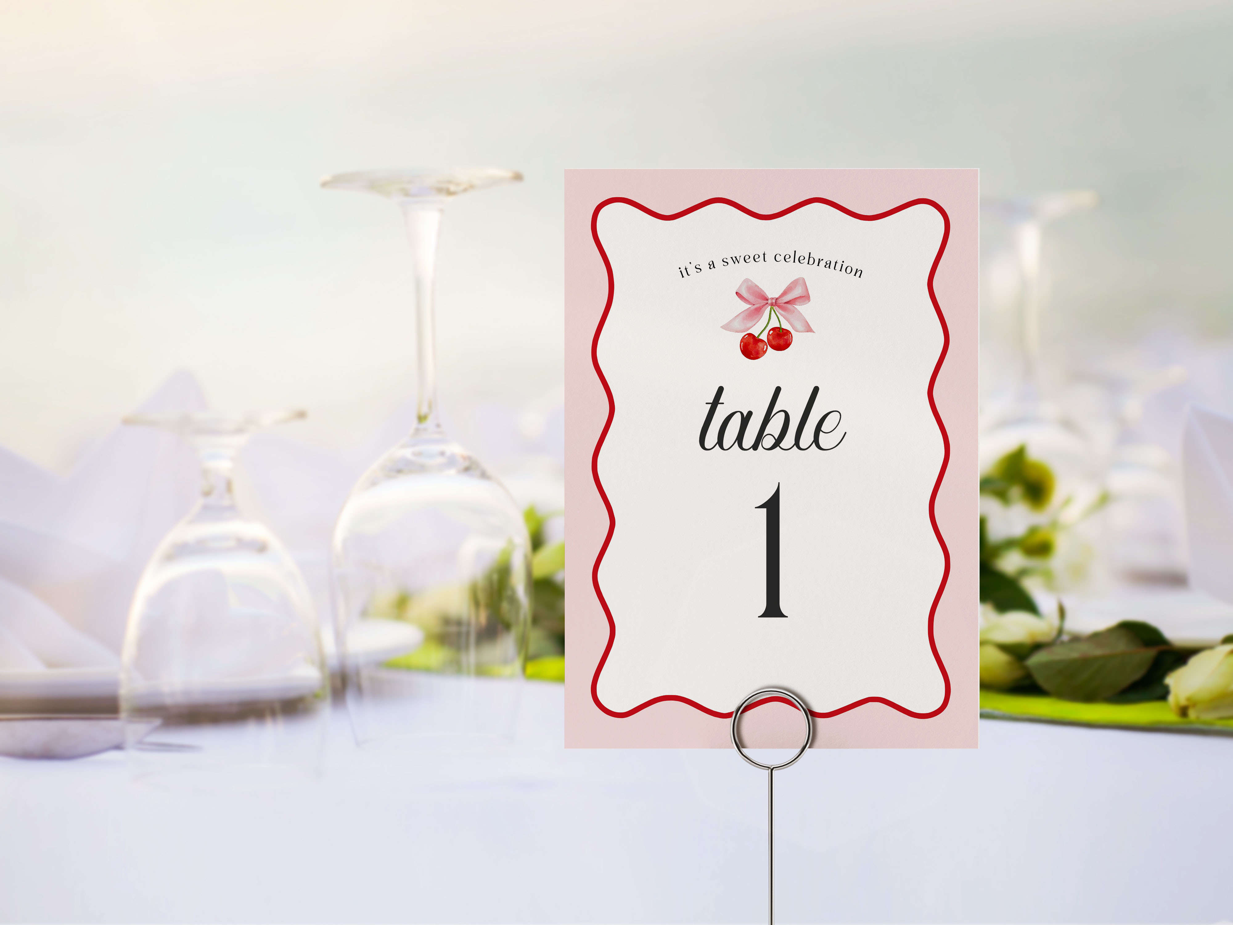 cherry - table numbers design preview
