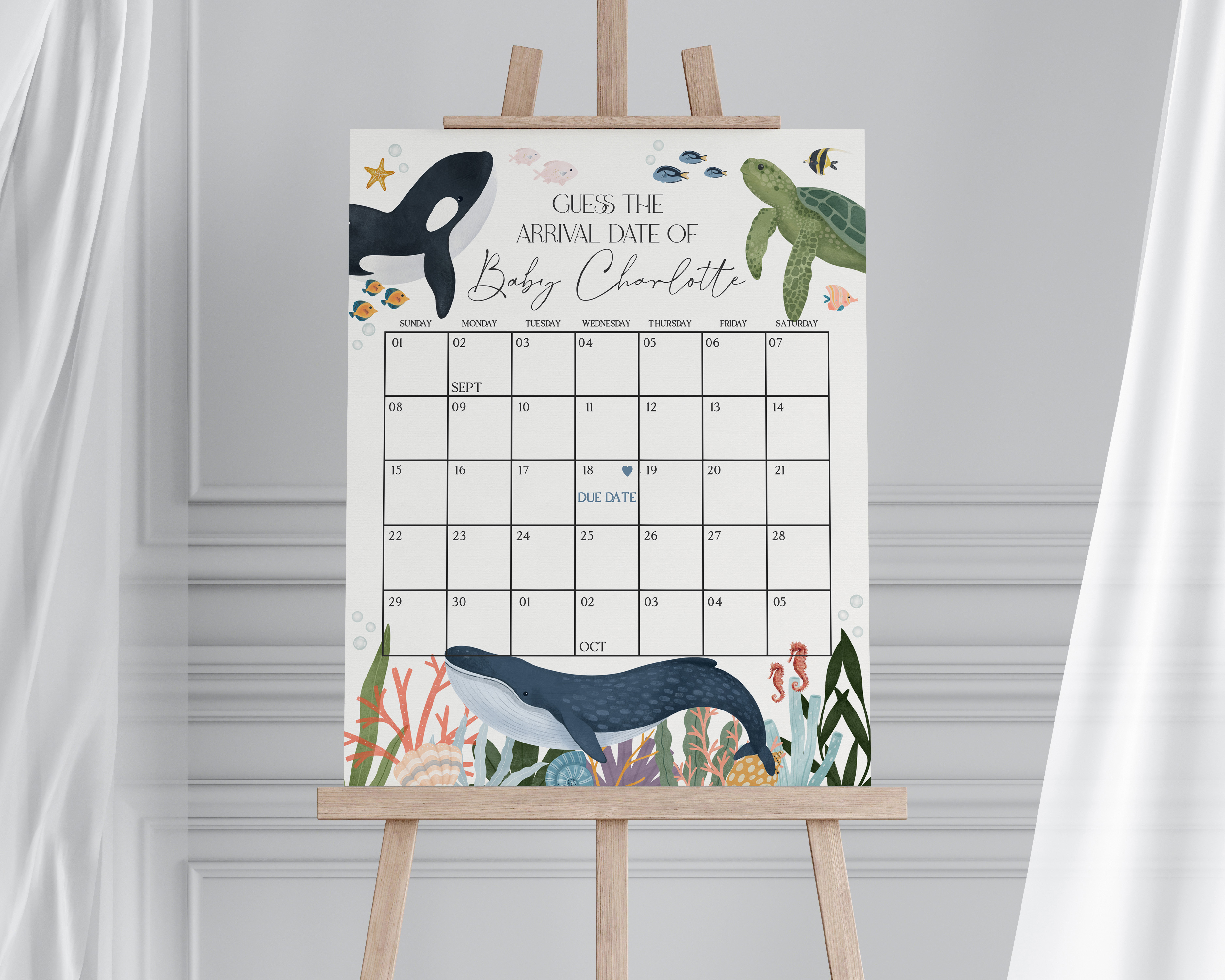 under the sea - guess the date design preview