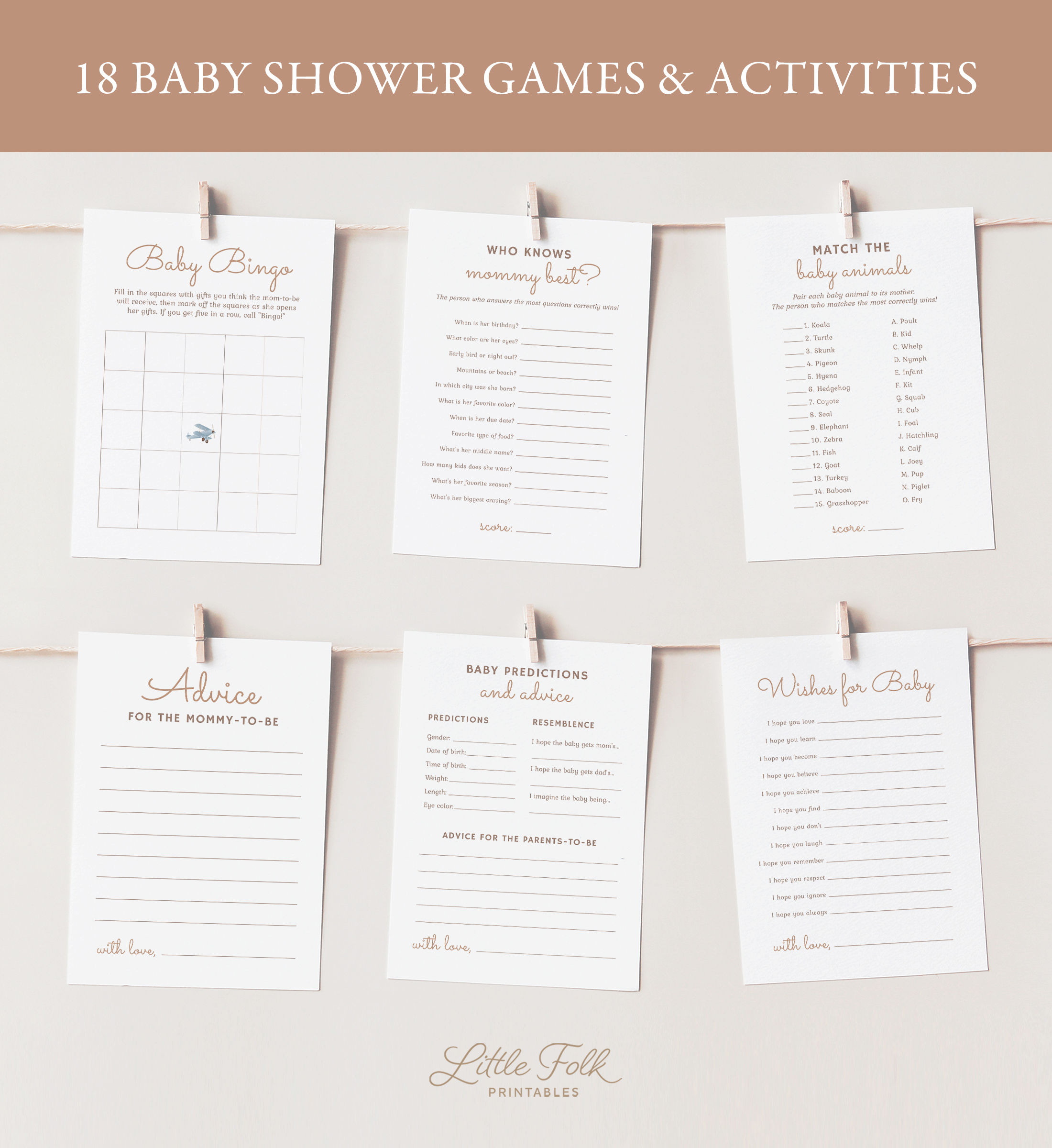 Baby Shower Games - Biplane - 1028 design preview
