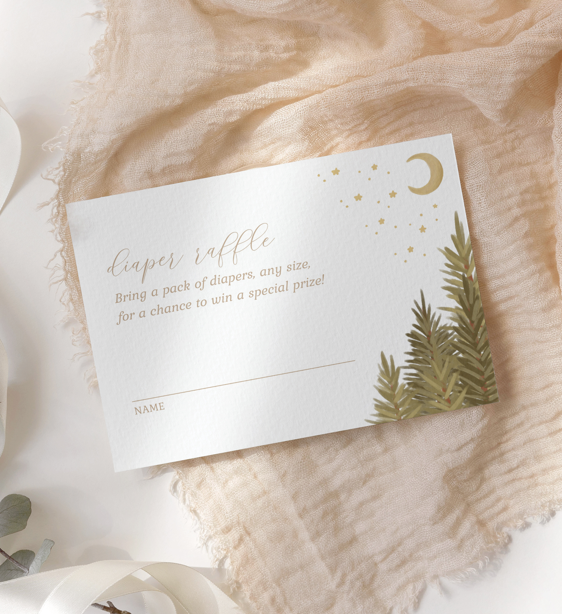 Diaper Raffle Ticket - Woodland - 1015 design preview