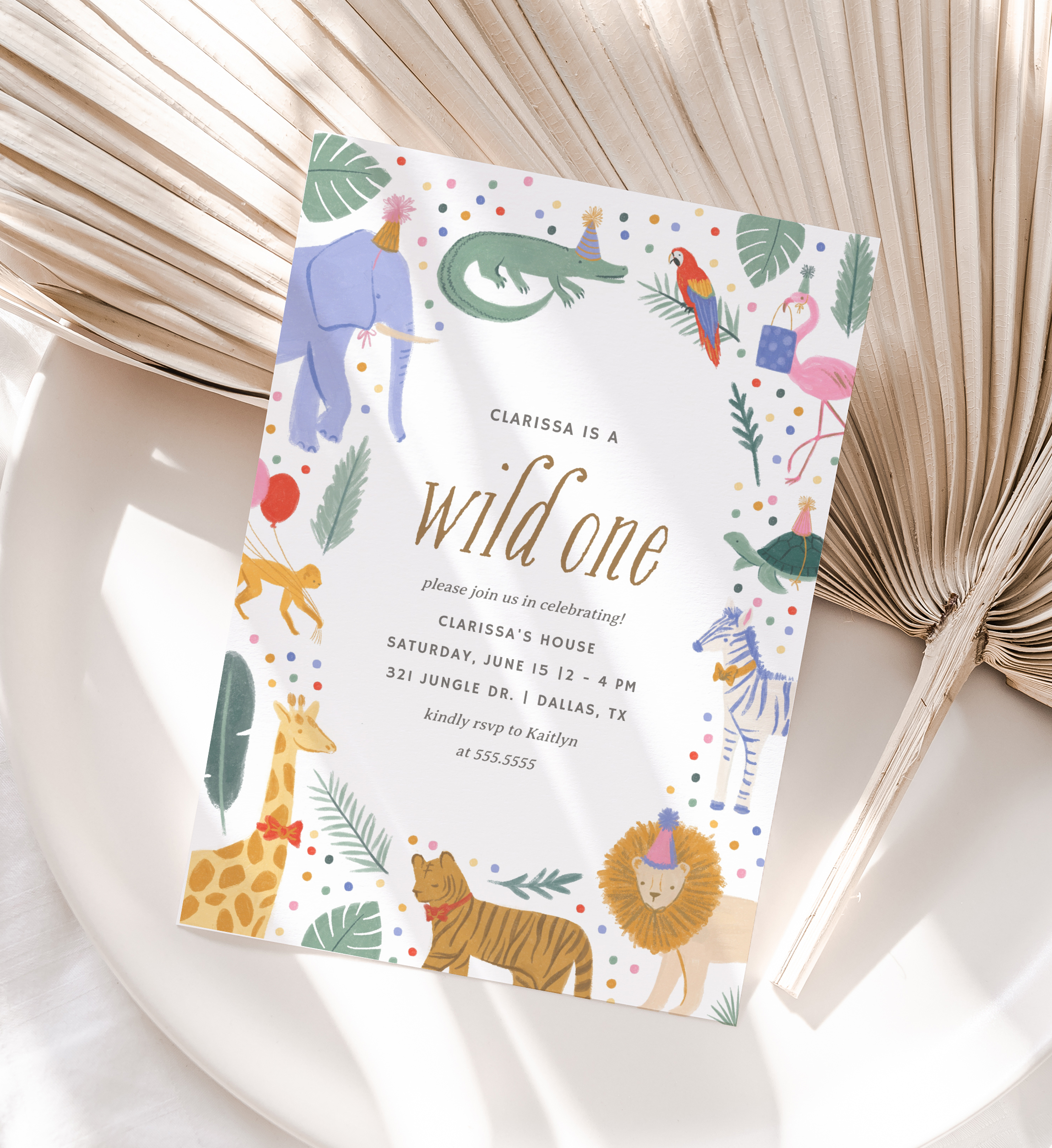 Birthday Invitation - Jungle Party (Wild One) - 9989 design preview